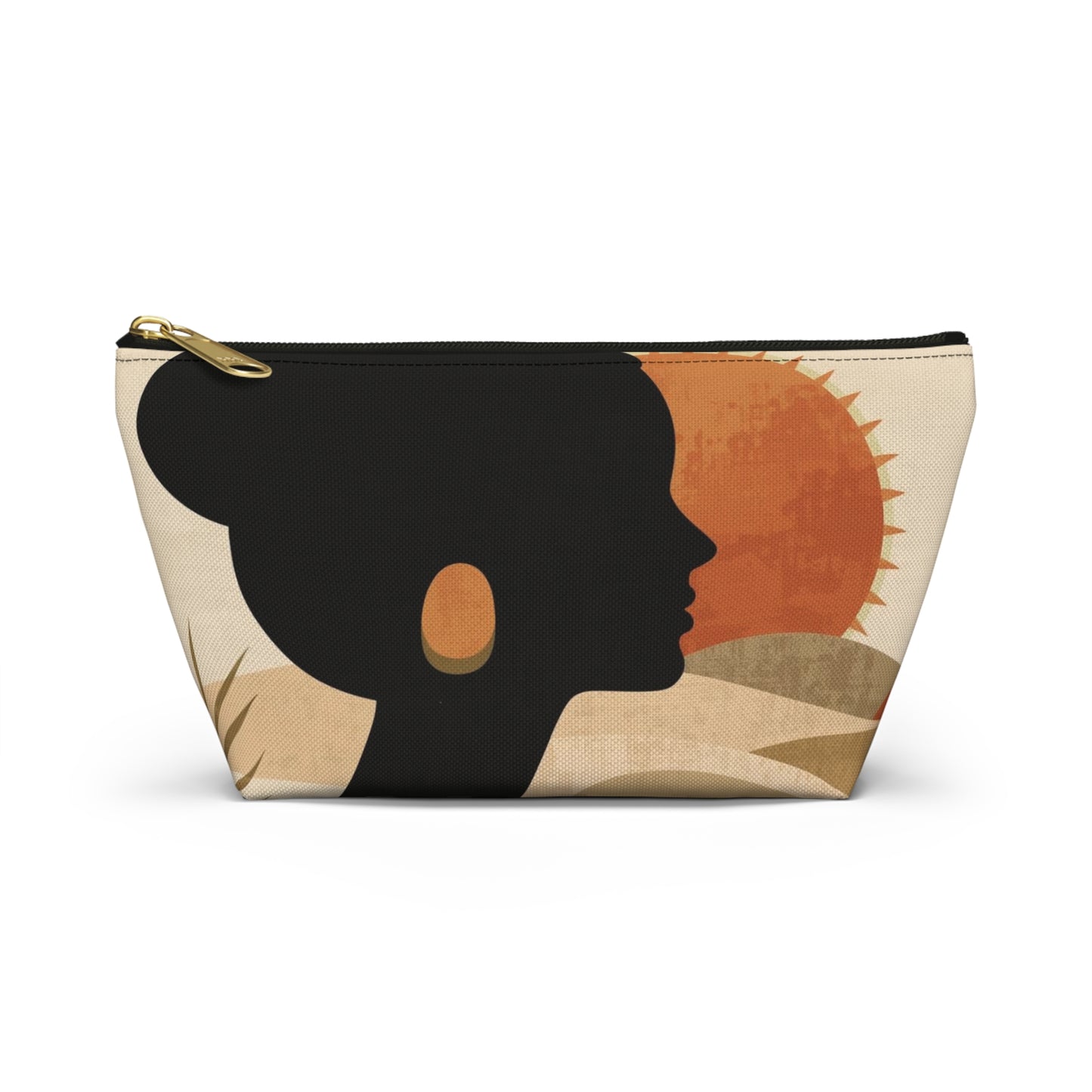 Golden Horizon Abstract Silhouette Makeup Bag | Cosmetic Pouch