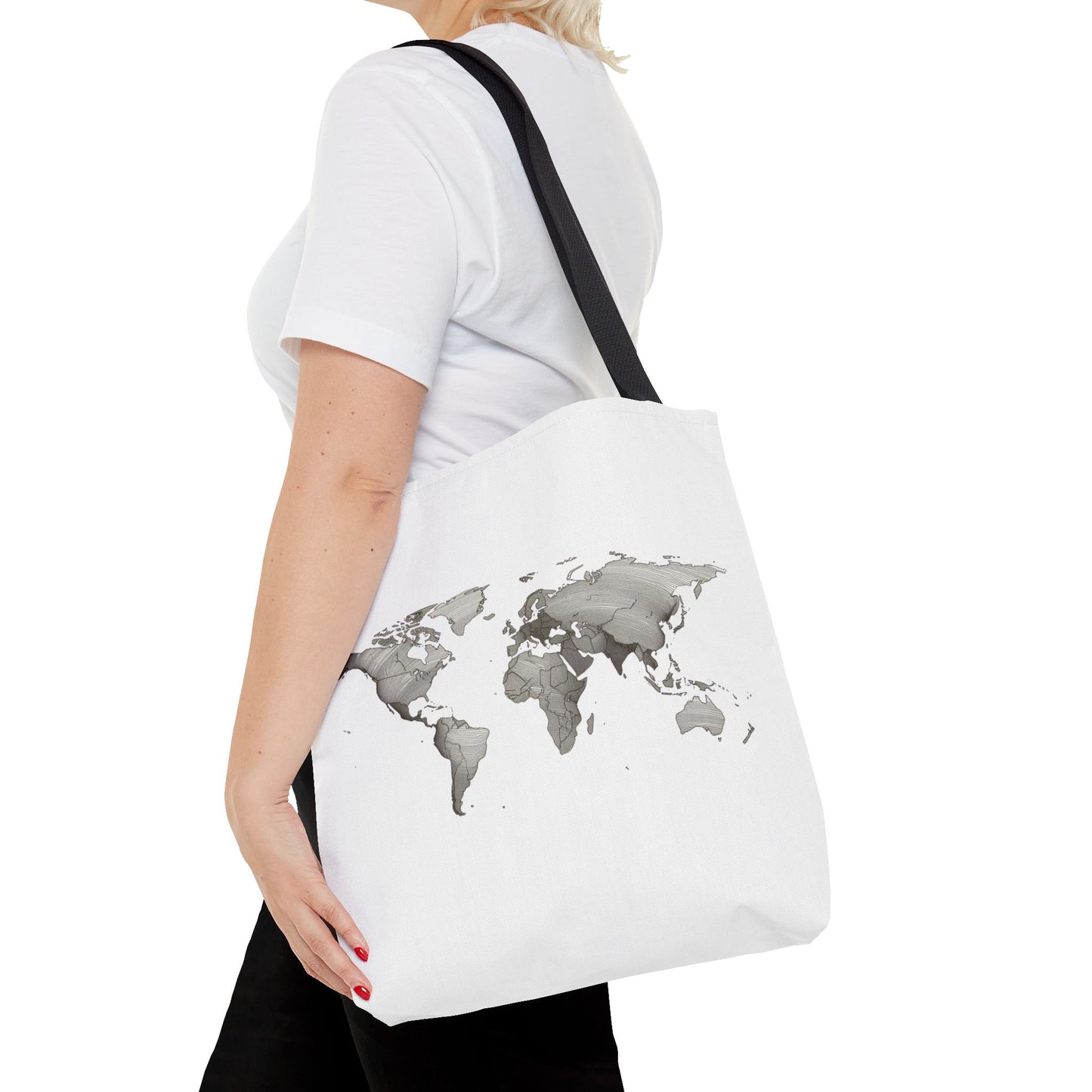 Vintage World Map Minimal Travel Aesthetic Cotton Canvas Tote Bag
