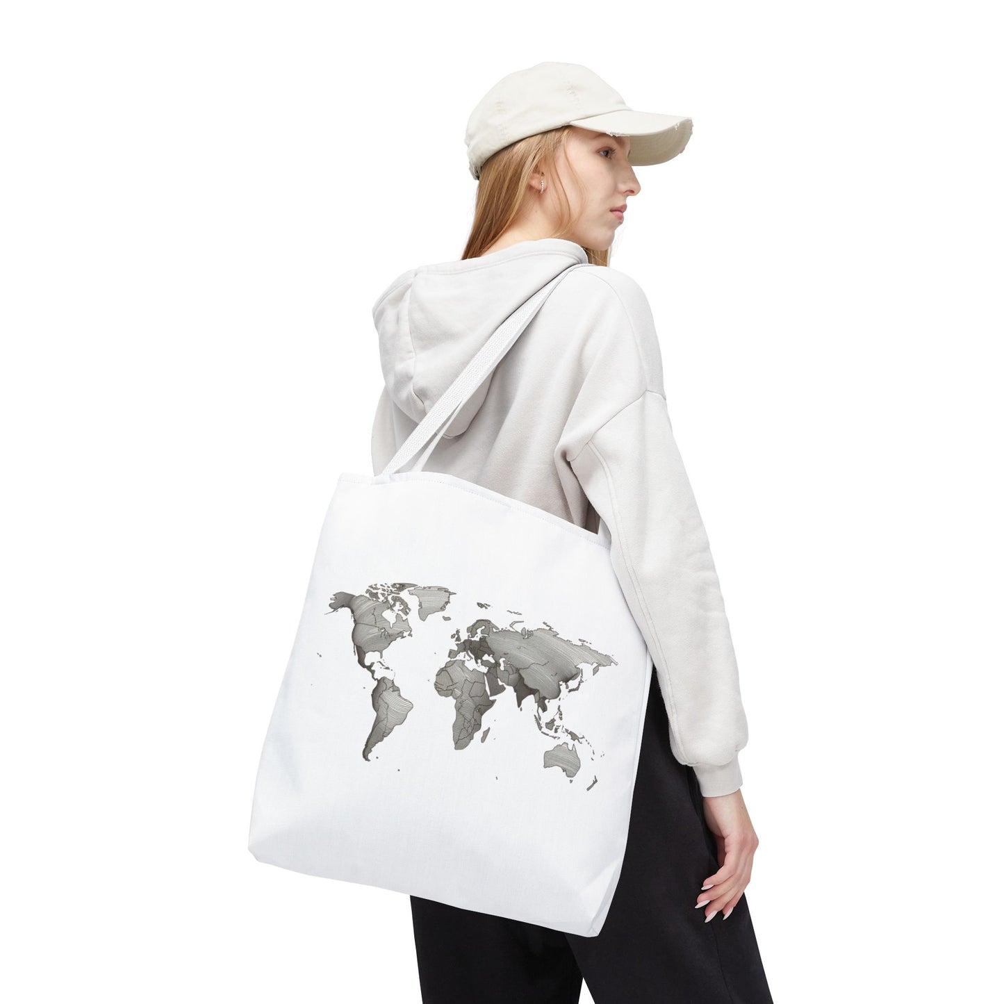 Vintage World Map Minimal Travel Aesthetic Cotton Canvas Tote Bag