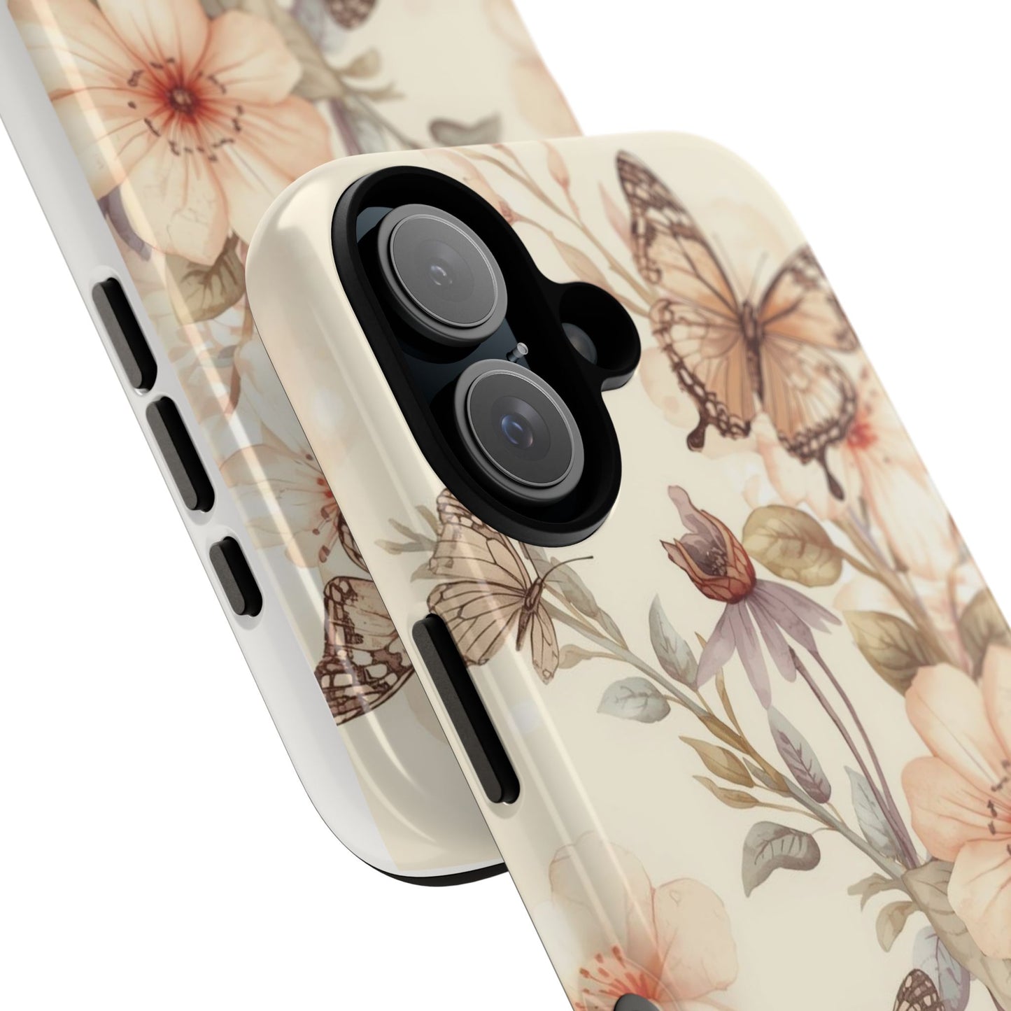 Soft Butterfly & Floral Illustration Tough Protective iPhone Cover