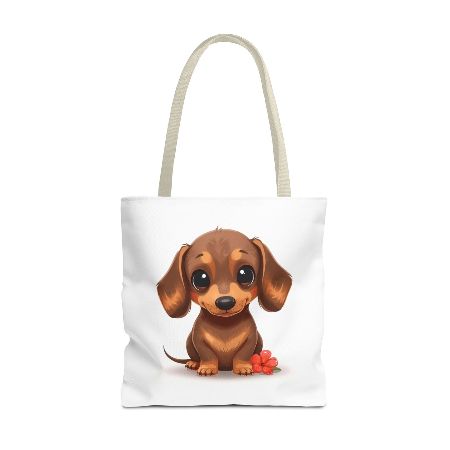 Charming Dachshund Cute Sausage Dog Illustration Cotton Canvas Tote Bag
