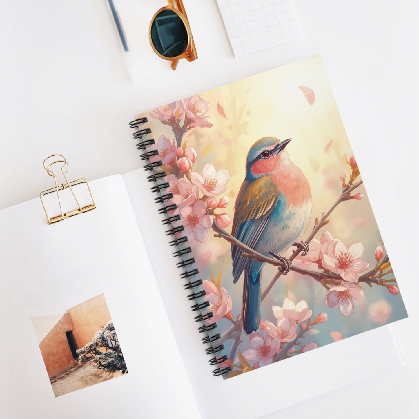 Songbird Among Blossoms Notebook – Elegant Spring Writing Book