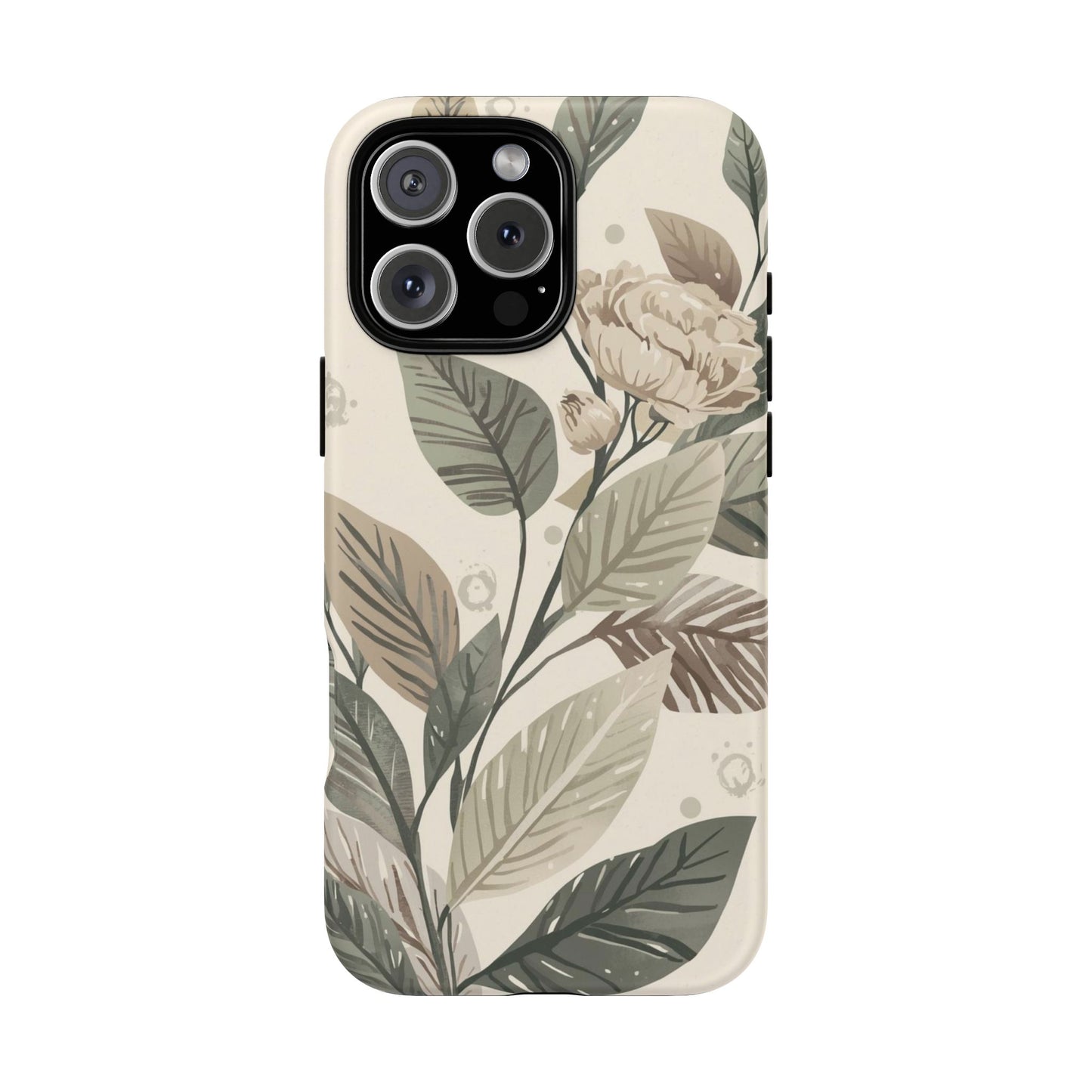 Muted Botanical Leaves Tough Protective iPhone Case