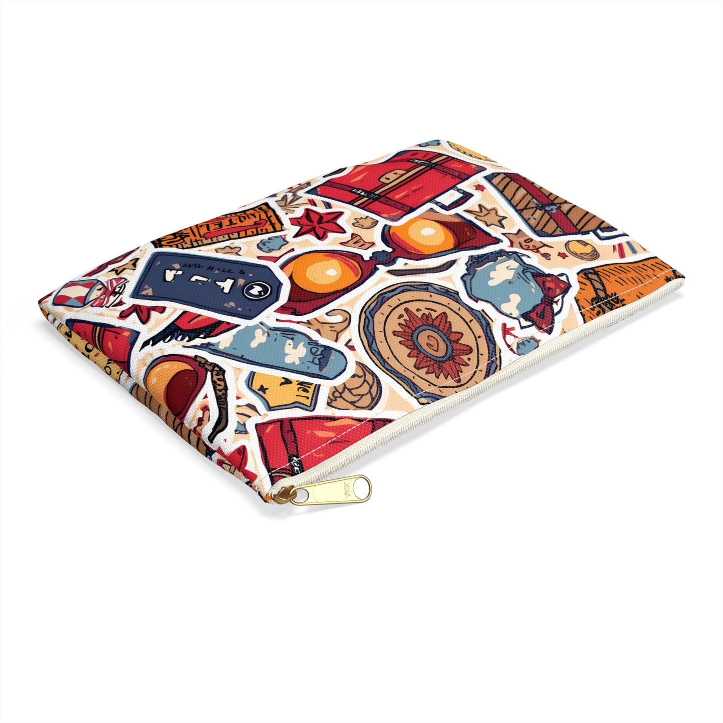 Vacation Stickers Collage Travel & Passport Pouch