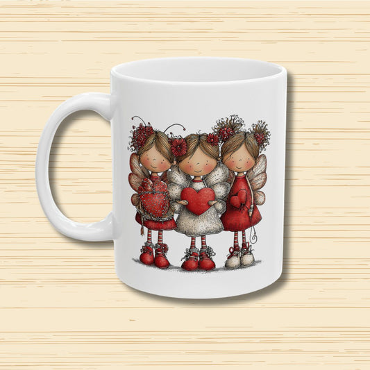 Angels of the Heart Ceramic Mug - Vibrant Colorful Coffee Cup (11oz & 15oz)