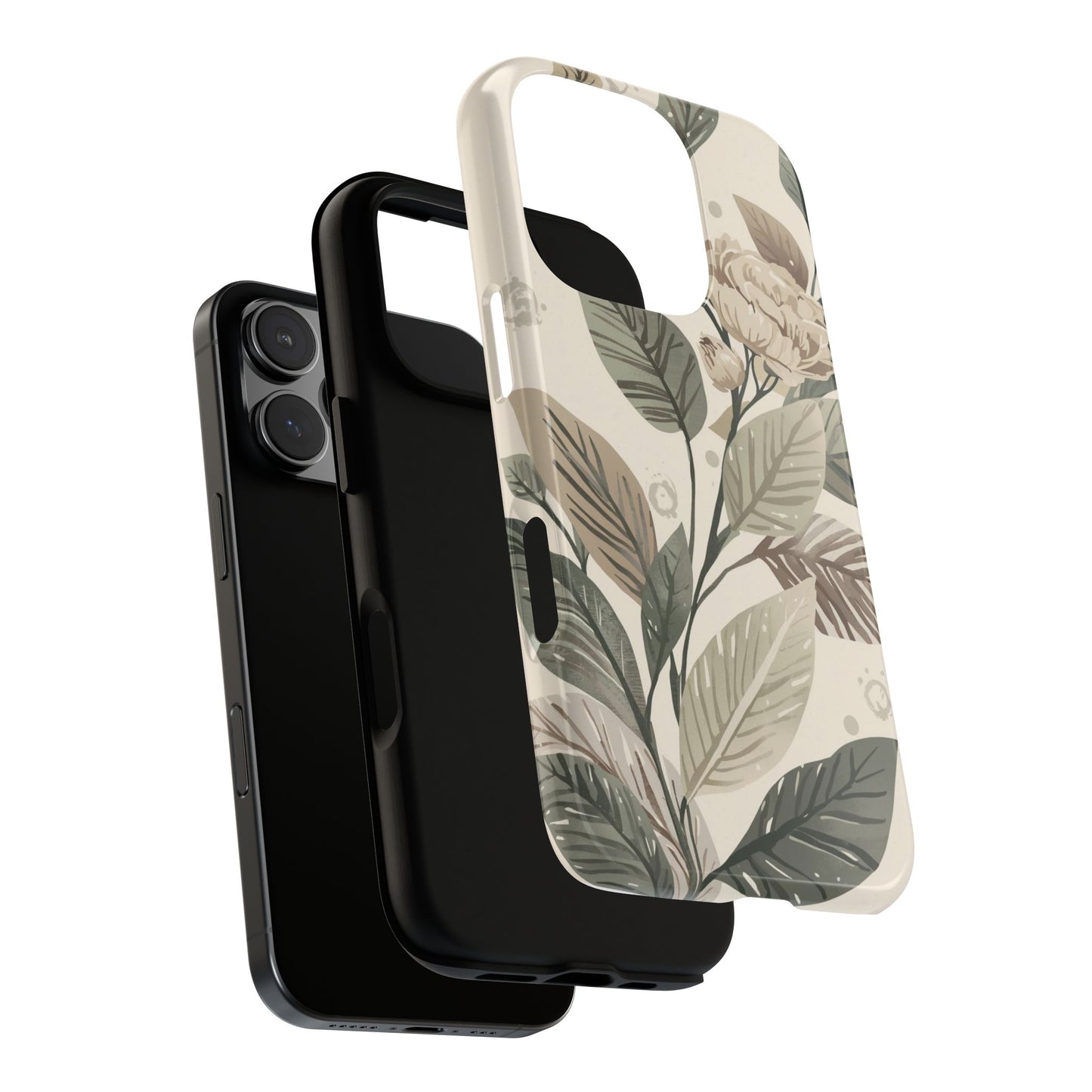 Muted Botanical Leaves Tough Protective iPhone Case