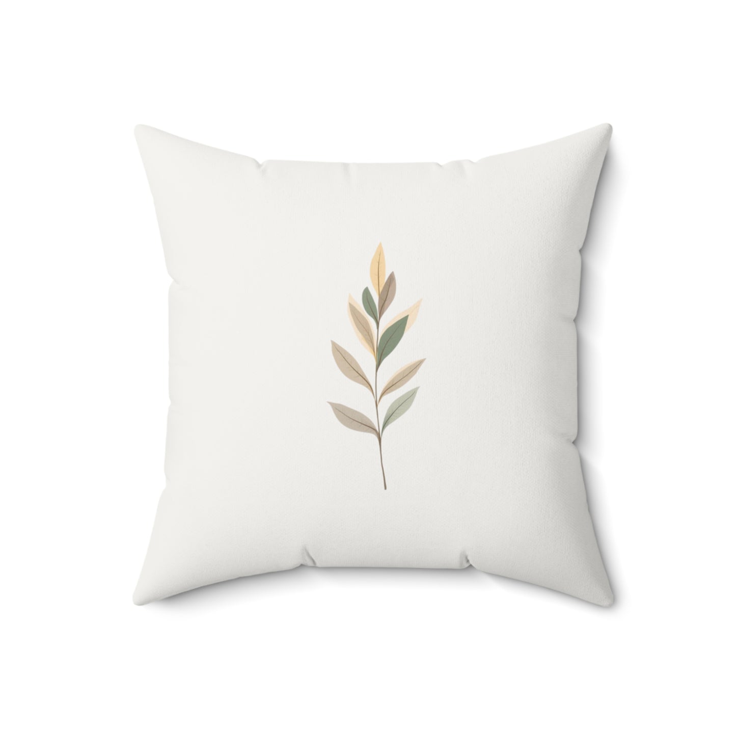 Minimalist Botanical Throw Pillow - Quiet Botanicals No. 9 — Neutral Watercolor Wildflowers Square Throw Pillow