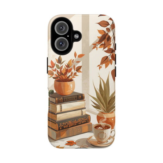 Cozy Books, Plants & Coffee Tough Protective iPhone Case