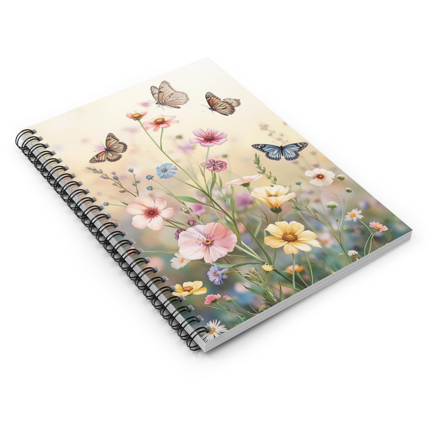 Wildflower Butterfly Notebook – Pastel Floral Writing Notebook