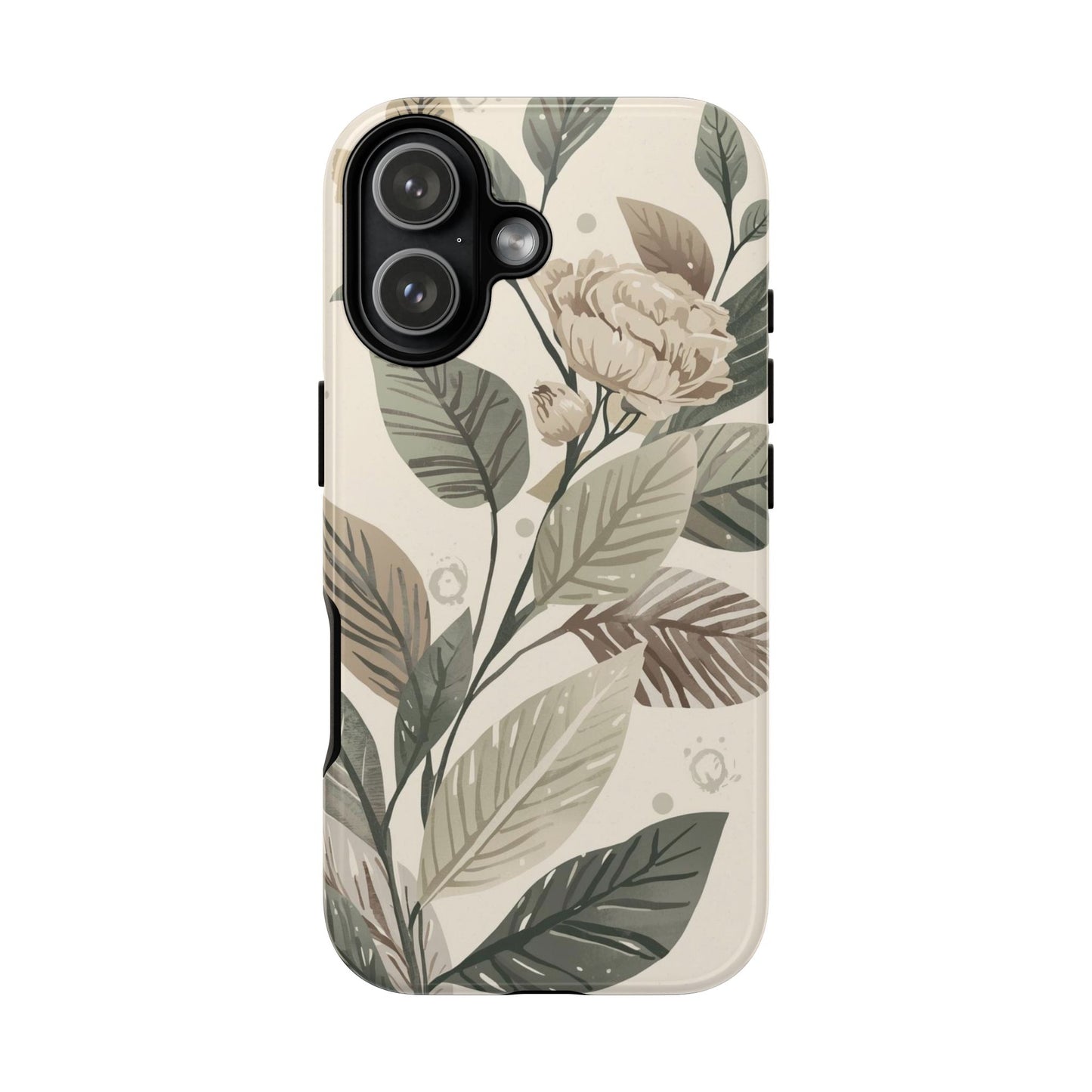Muted Botanical Leaves Tough Protective iPhone Case