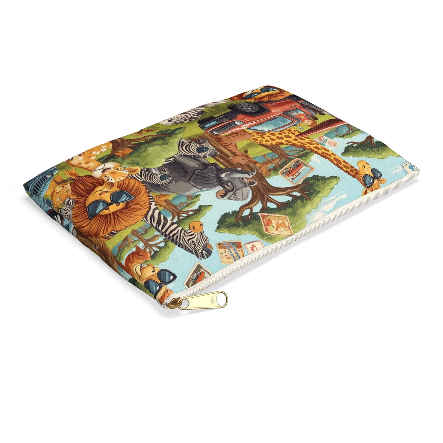 Safari Adventure Cartoon Wildlife Travel & Passport Pouch