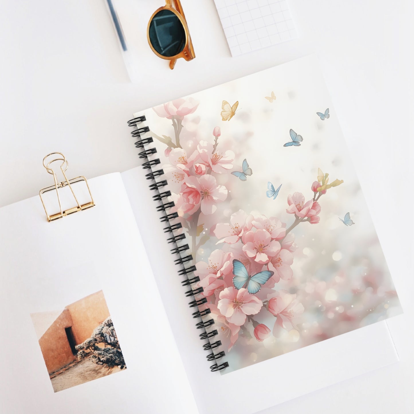 Butterfly Blossom Notebook – Pastel Floral Writing Journal