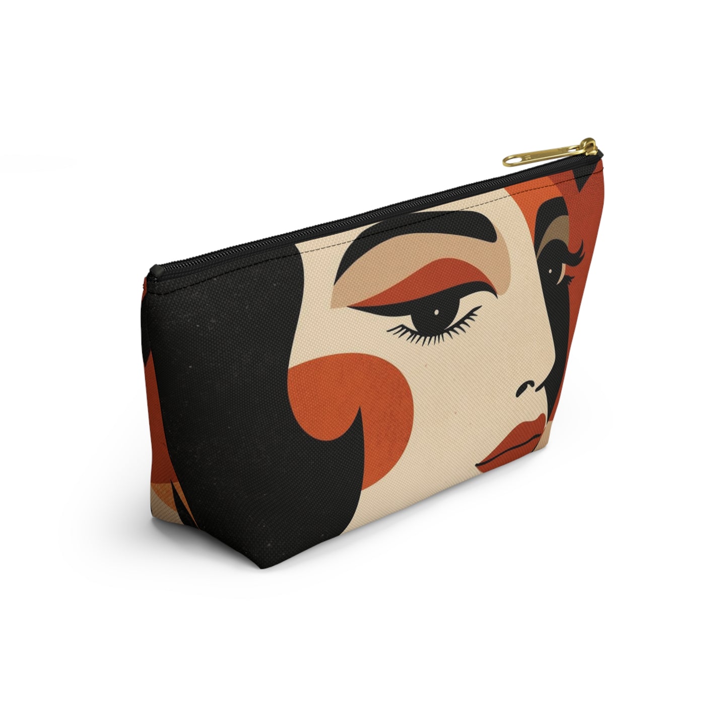Crimson Muse Modern Abstract Makeup Bag | Cosmetic Pouch