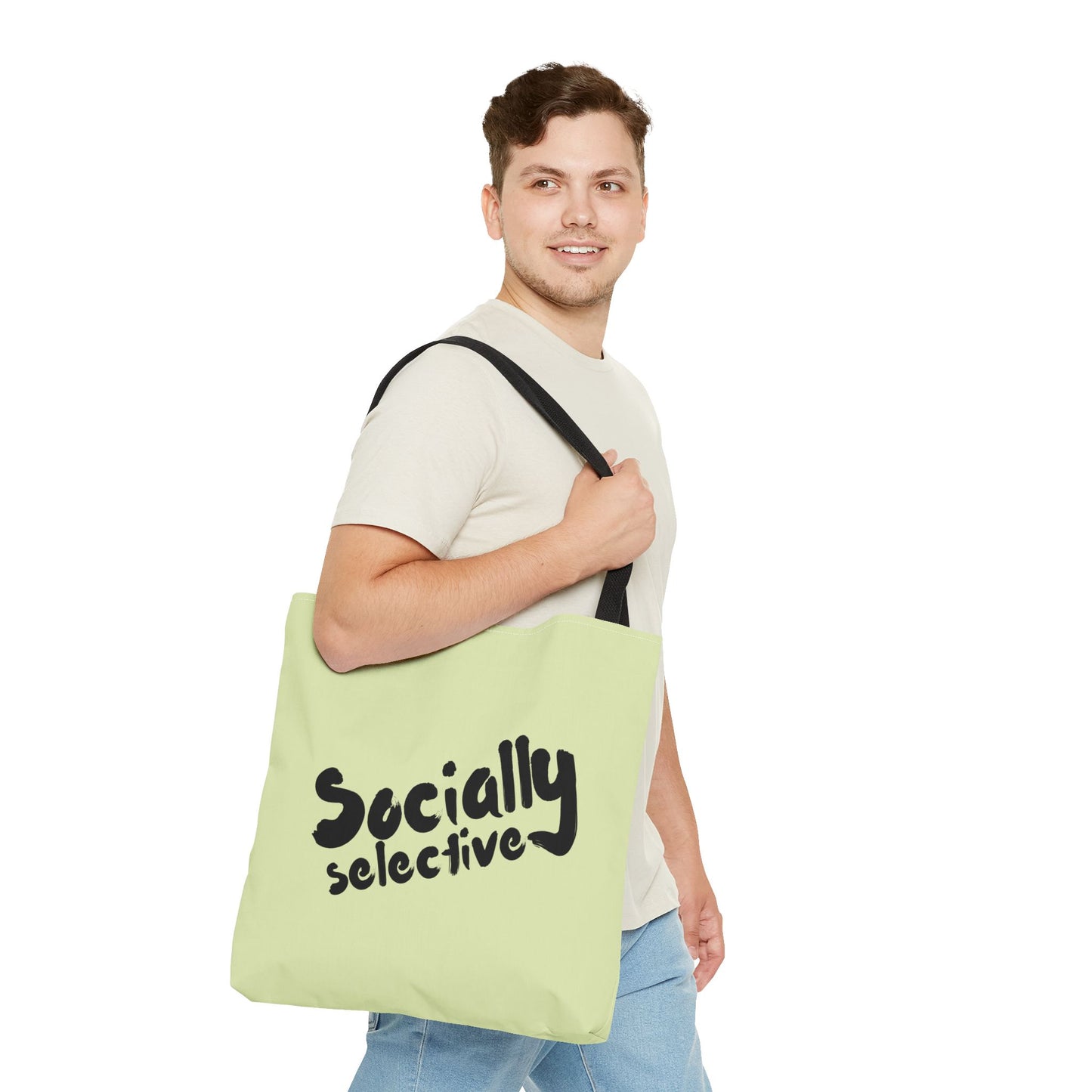 Socially Selective Funny Introvert Quote Cotton Canvas Tote Bag