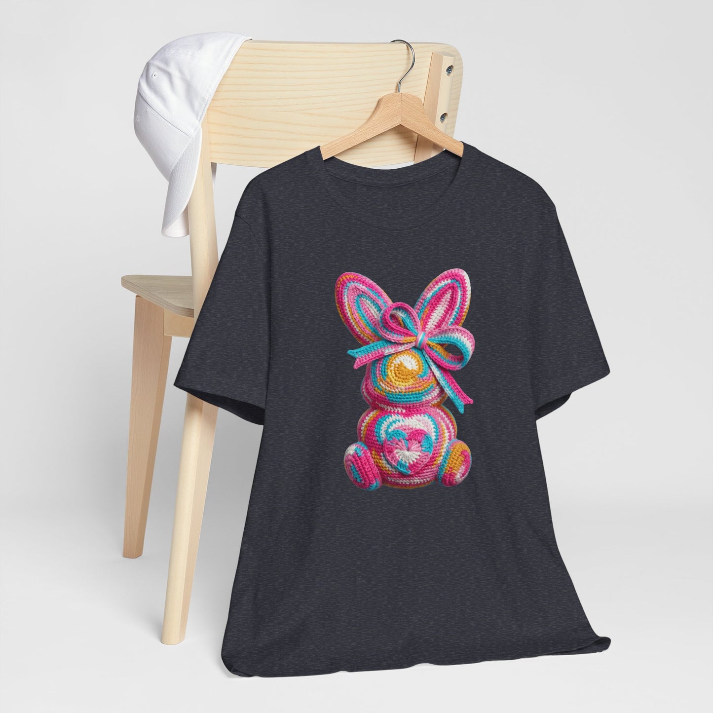 Crochet Easter Bunny with Heart Detail Spring Design T-shirt