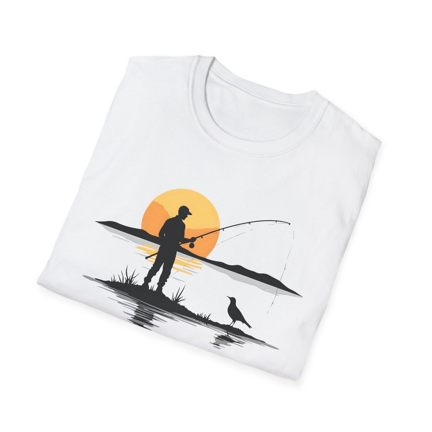 Born to Fish T-Shirt — Fisherman Silhouette Sunset Tee