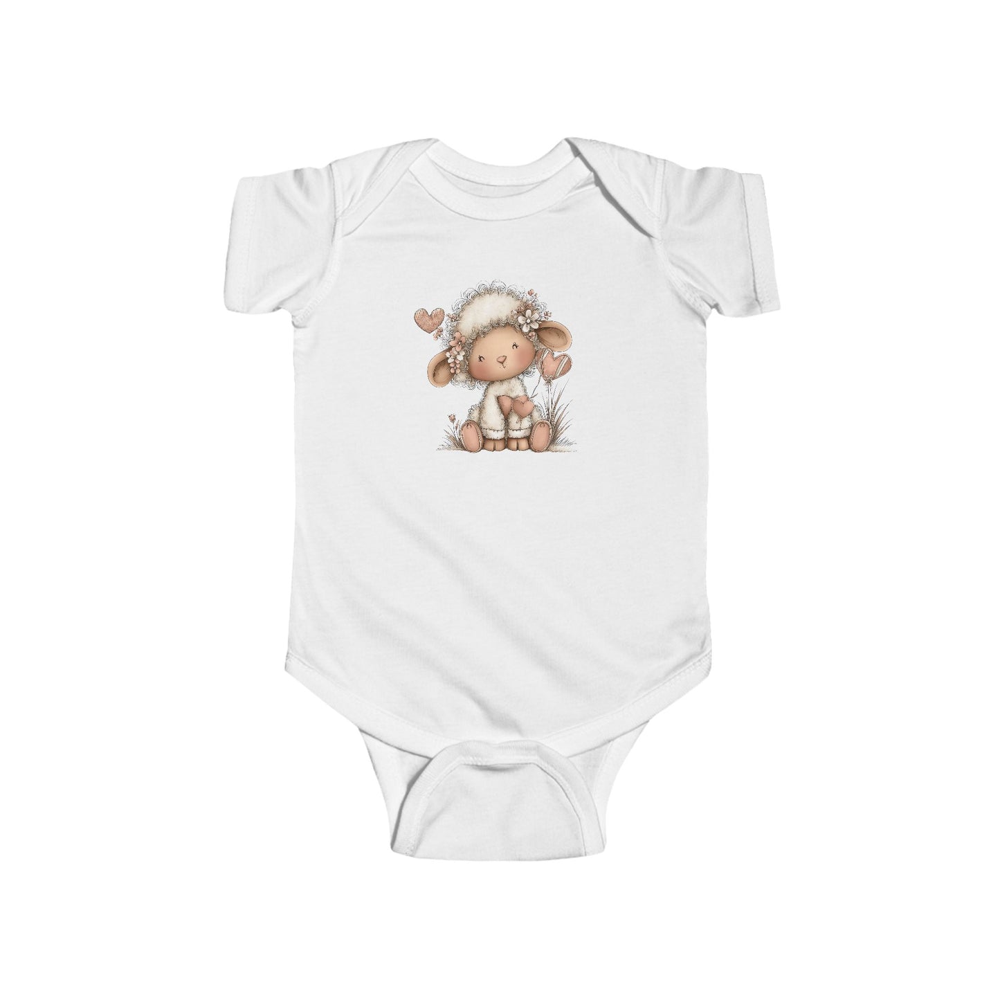 Sweet Baby Lamb Bodysuit – Neutral Woodland Animal Design Onesie