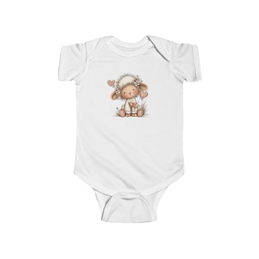 Sweet Baby Lamb Bodysuit – Neutral Woodland Animal Design Onesie