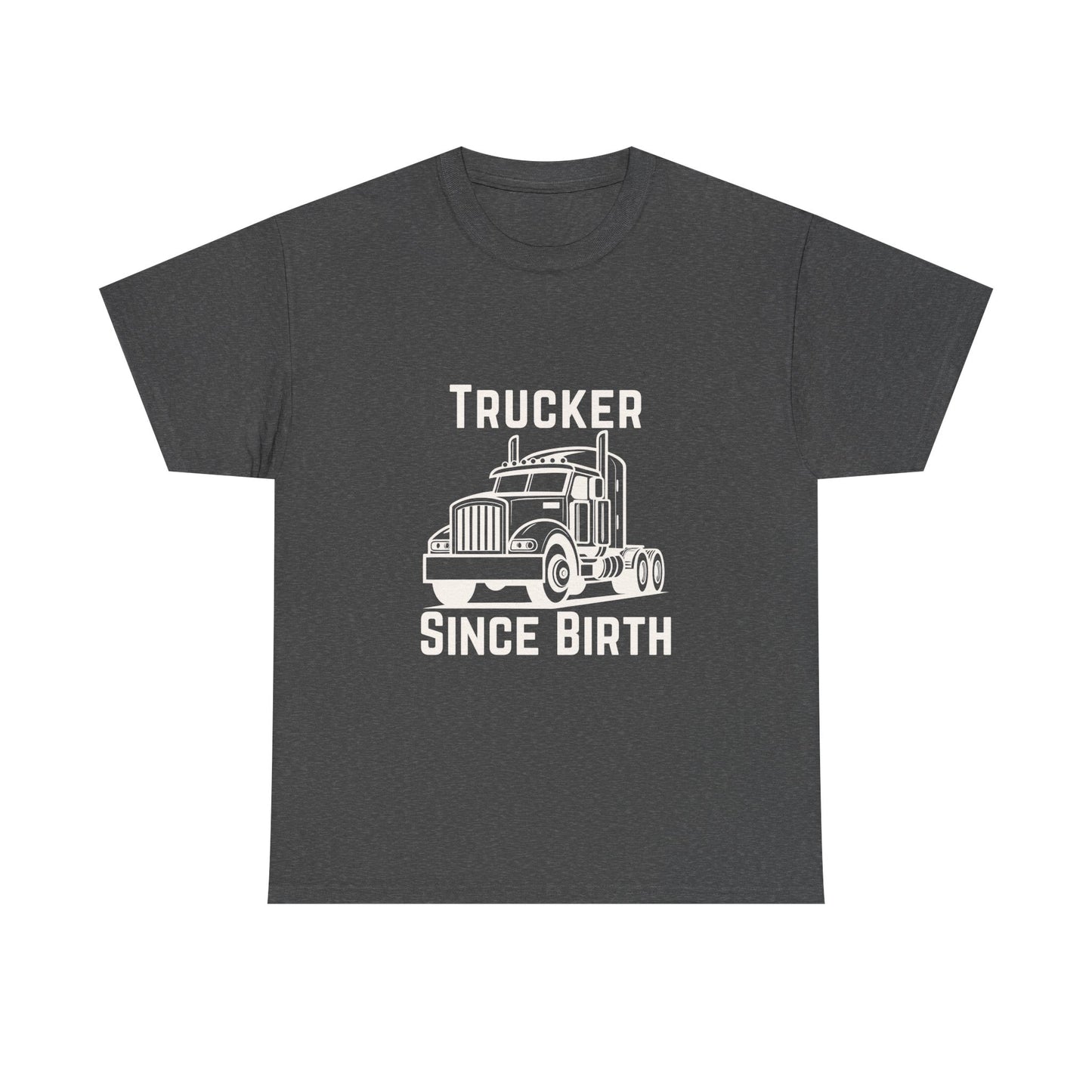 Trucker Since Birth T-Shirt Minimal Truck Driver Graphic Tee for Men
