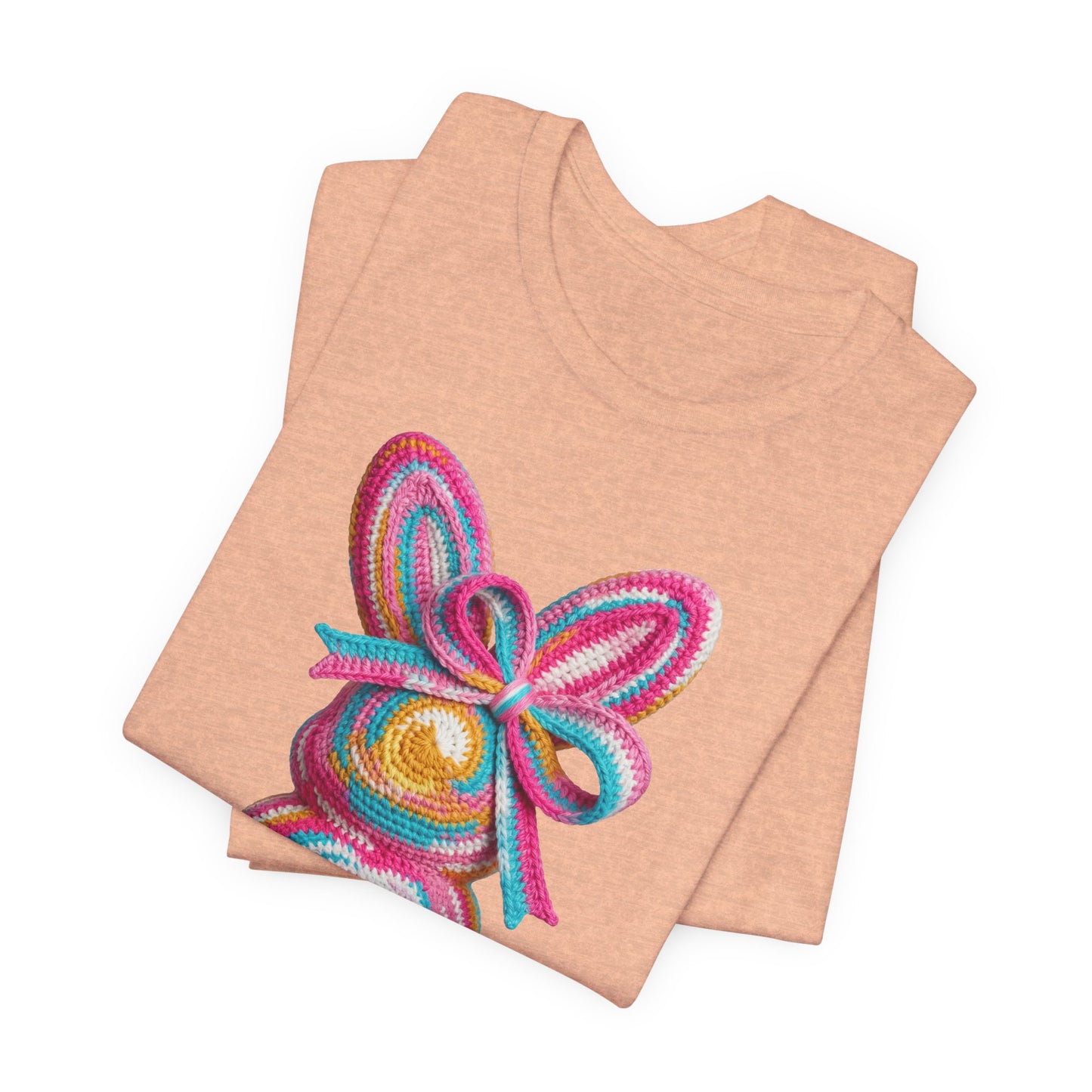 Crochet Easter Bunny with Heart Detail Spring Design T-shirt