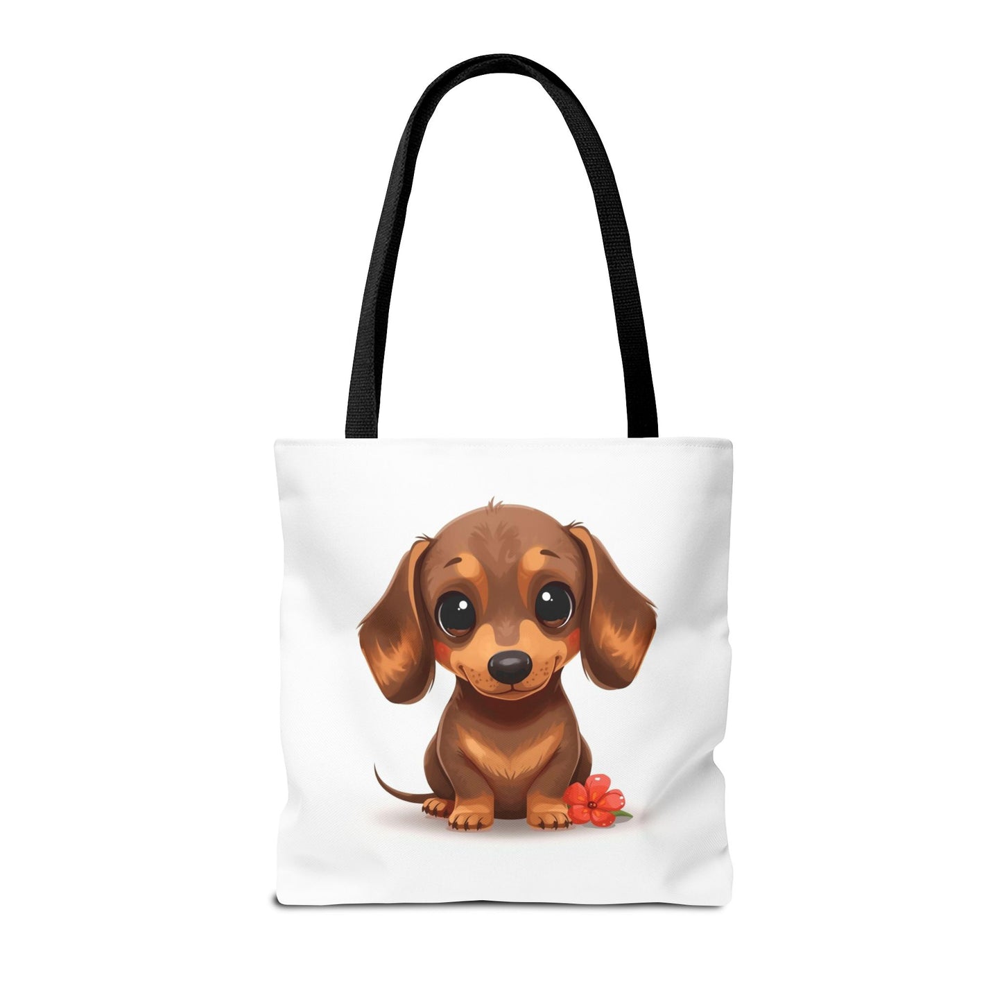 Charming Dachshund Cute Sausage Dog Illustration Cotton Canvas Tote Bag