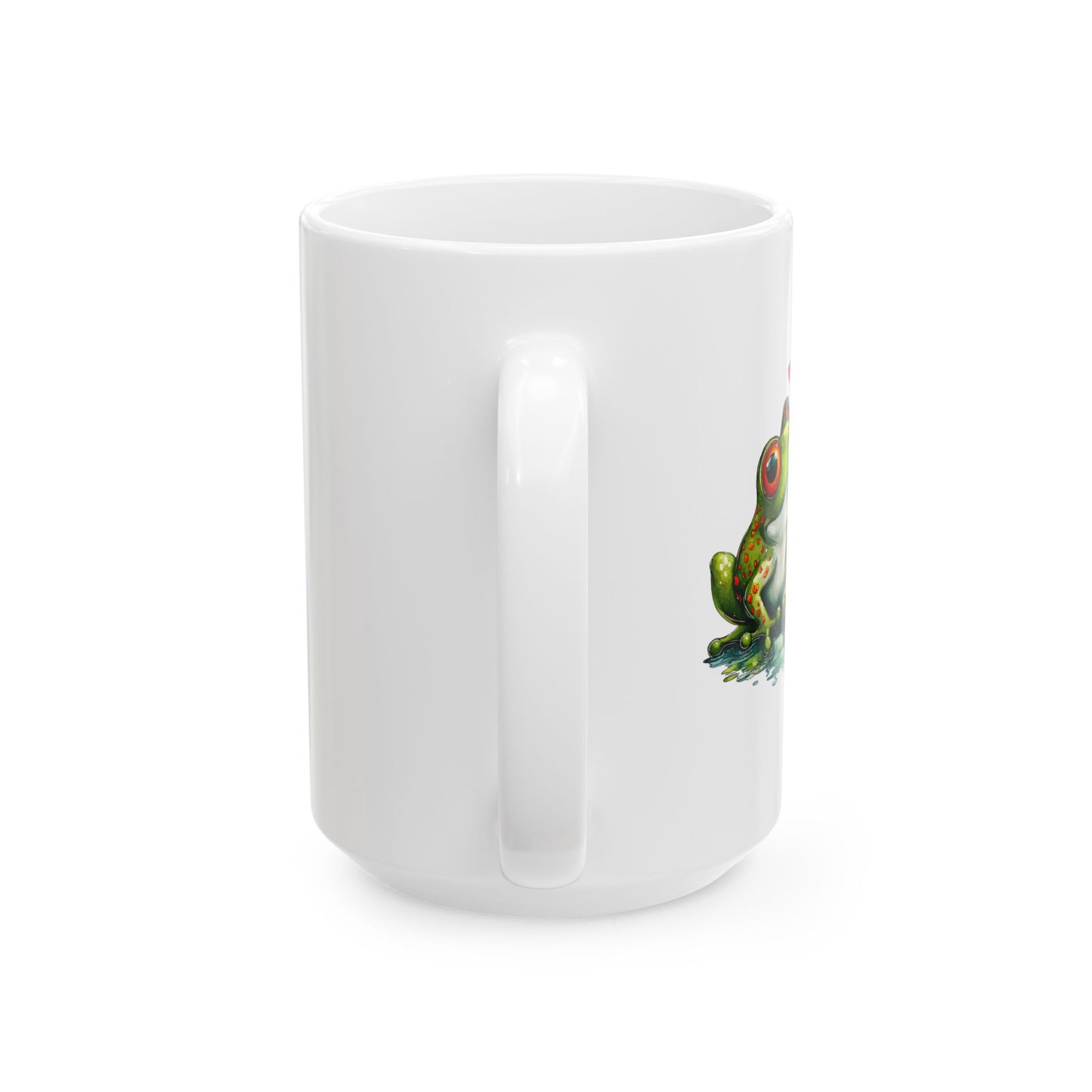 Toadally in Love Kissing Frogs Ceramic Mug - Vibrant Colorful Animal Coffee Cup (11oz & 15oz)