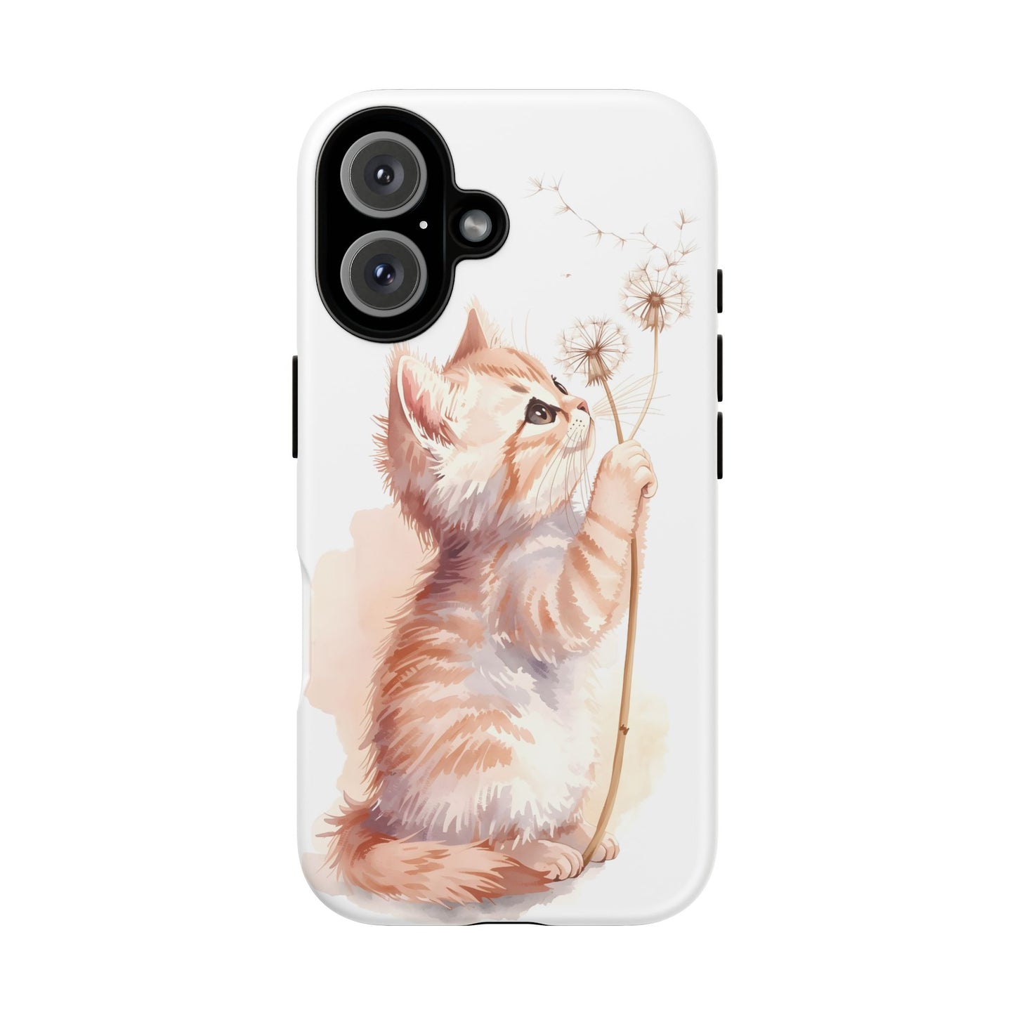 Poetic Kitten with Dandelion Tough Protective iPhone Case
