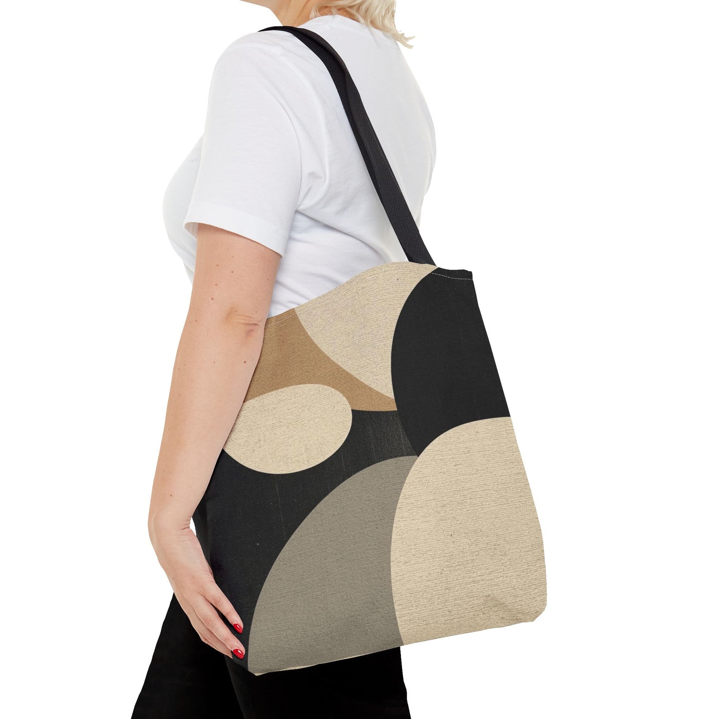 Neutral Modern Abstract Design Cotton Canvas Tote Bag