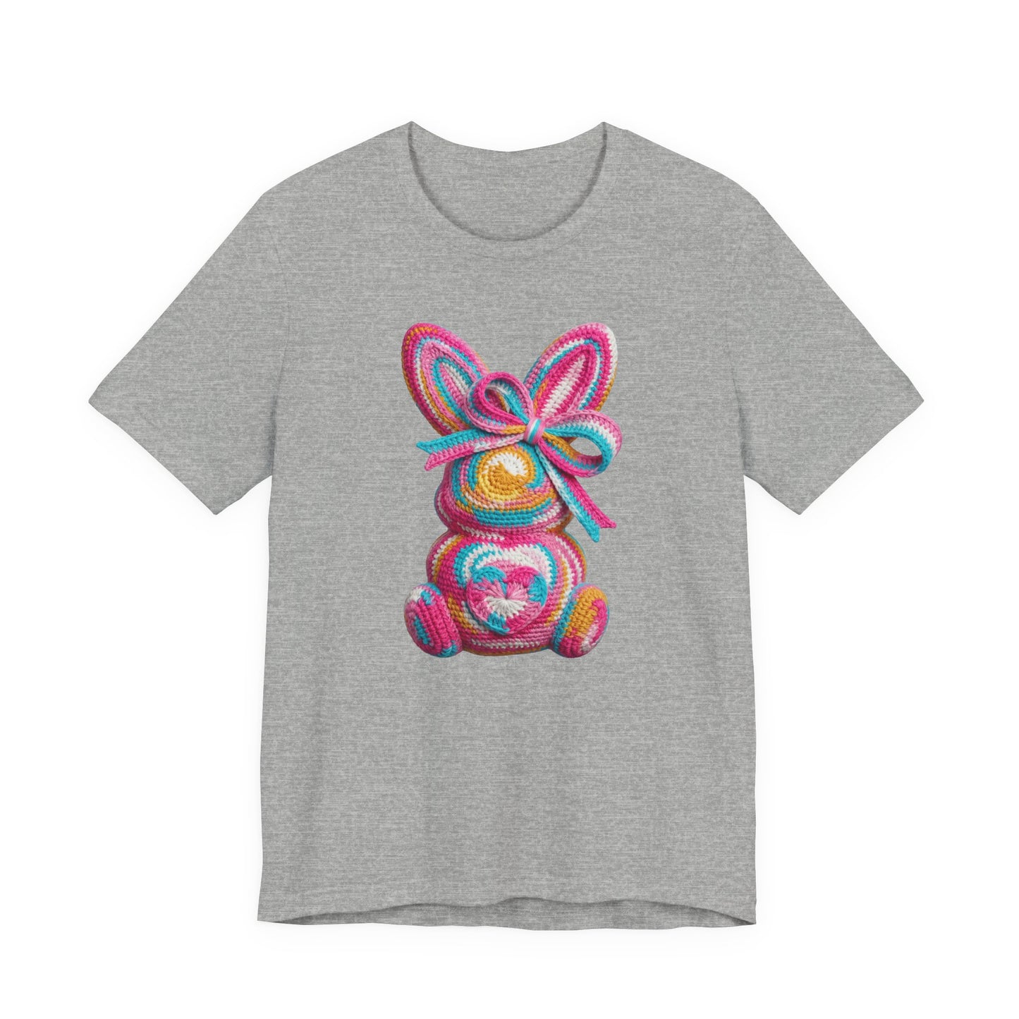 Crochet Easter Bunny with Heart Detail Spring Design T-shirt