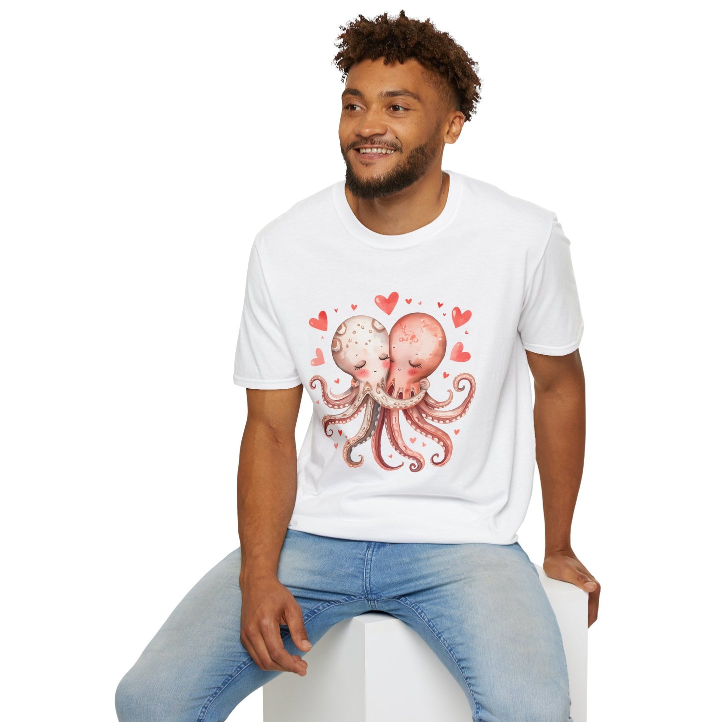 Stuck On You Too - Cute Couple Sea Life Valentine Tee