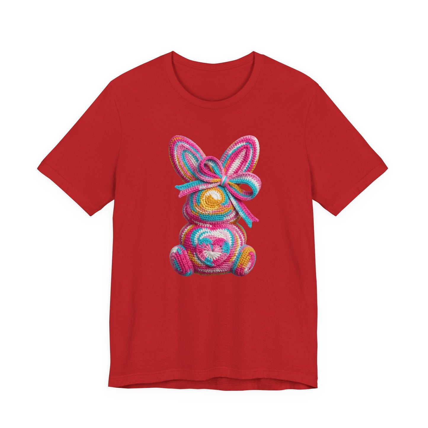 Crochet Easter Bunny with Heart Detail Spring Design T-shirt