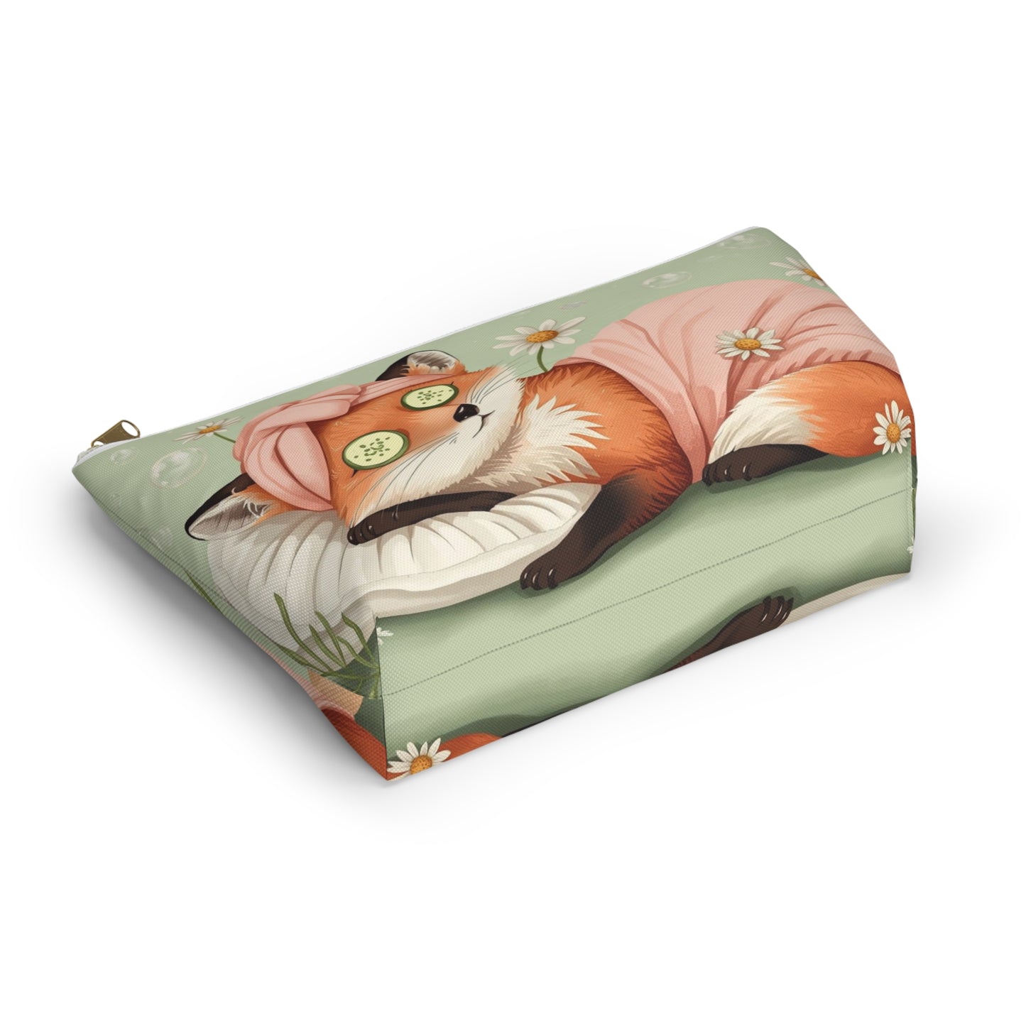 Fox Spa Day Cosmetic Pouch | Cute Makeup Bag