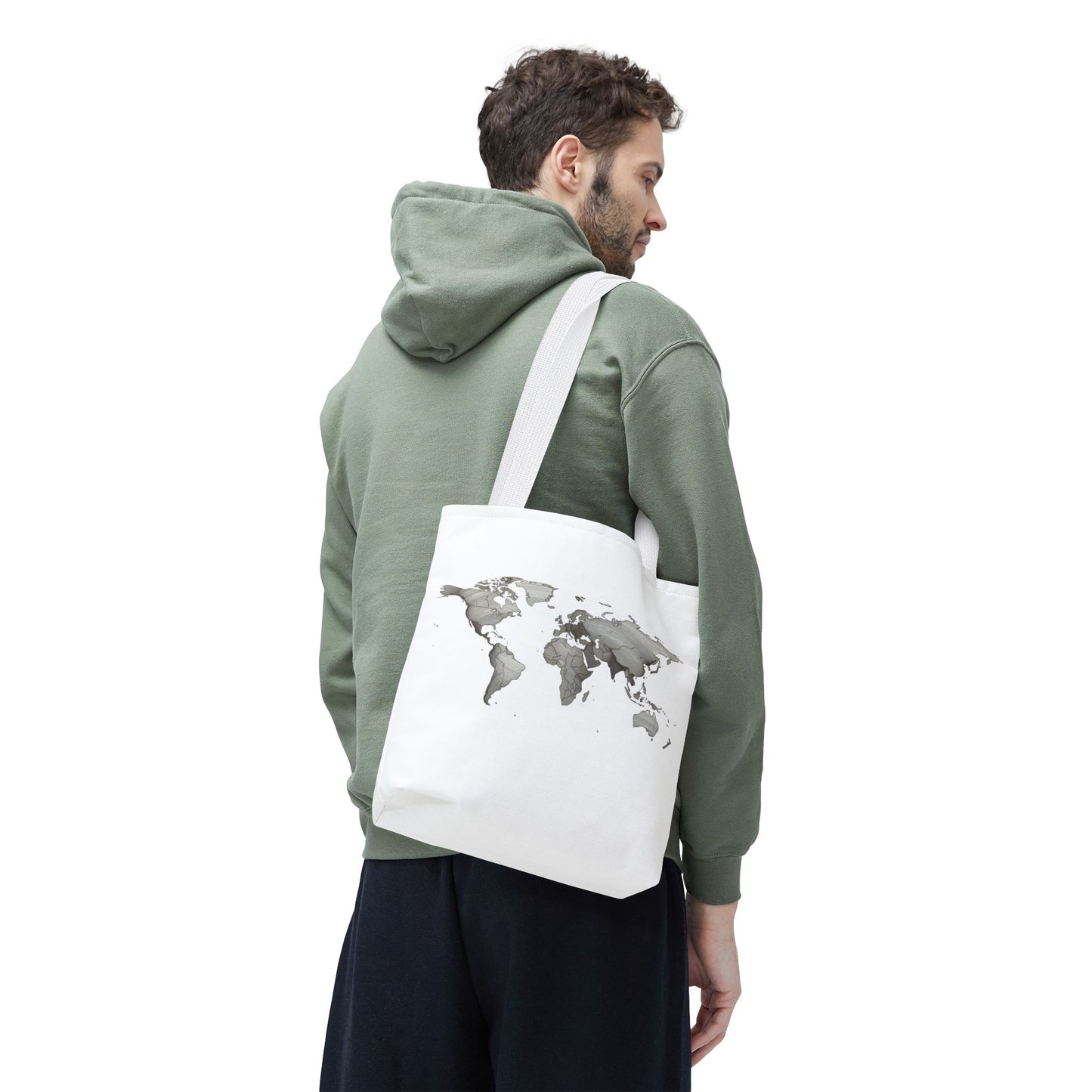 Vintage World Map Minimal Travel Aesthetic Cotton Canvas Tote Bag