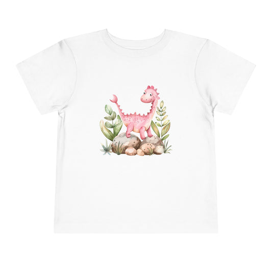 Pink Baby Dino – Cute Girls Toddler Tee (2–5 Years)