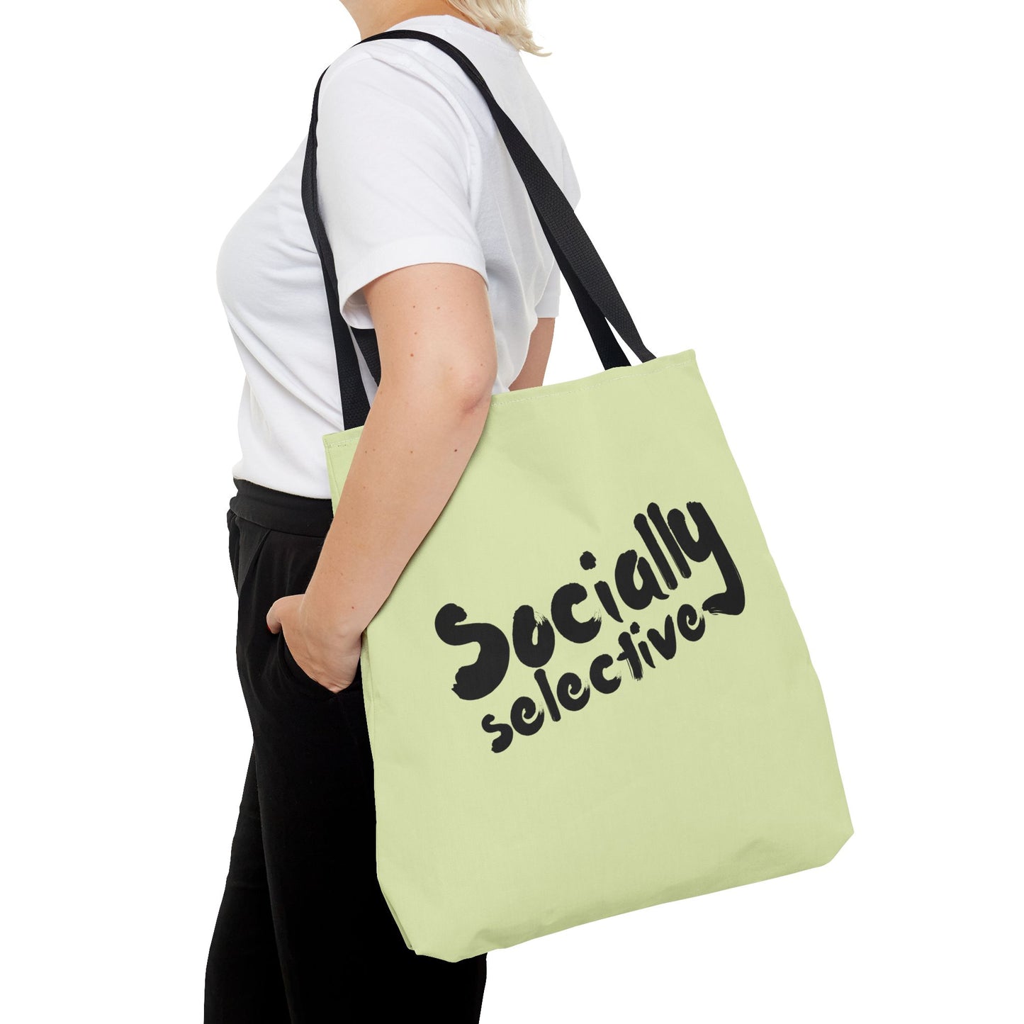 Socially Selective Funny Introvert Quote Cotton Canvas Tote Bag