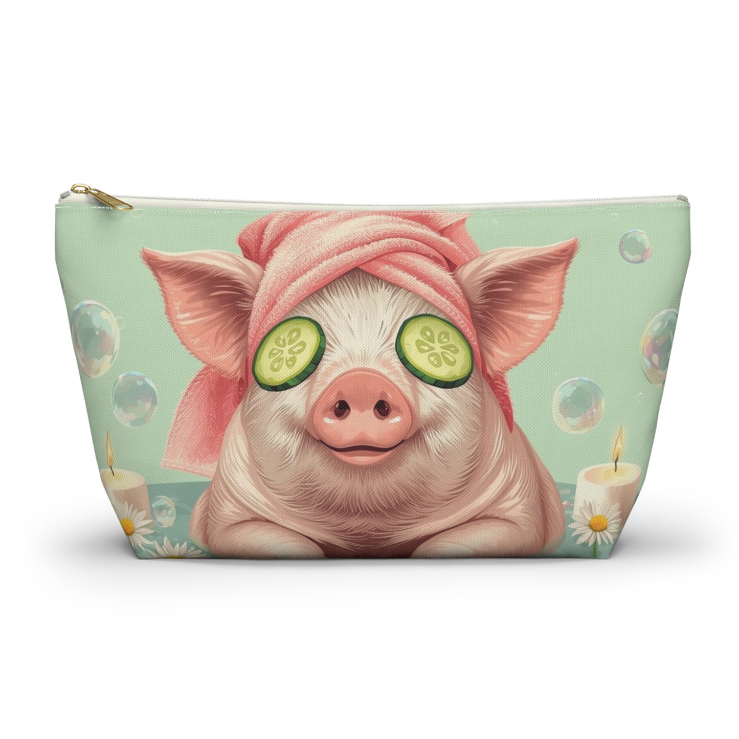 Pig Spa Day Cosmetic Pouch | Cute Makeup Bag