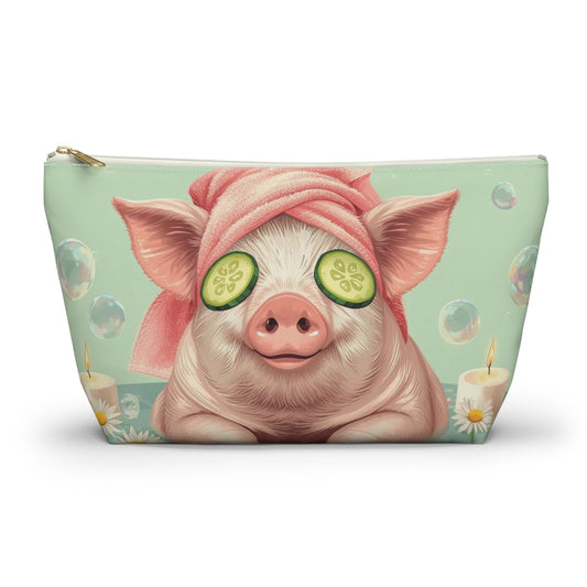 Pig Spa Day Cosmetic Pouch | Cute Makeup Bag