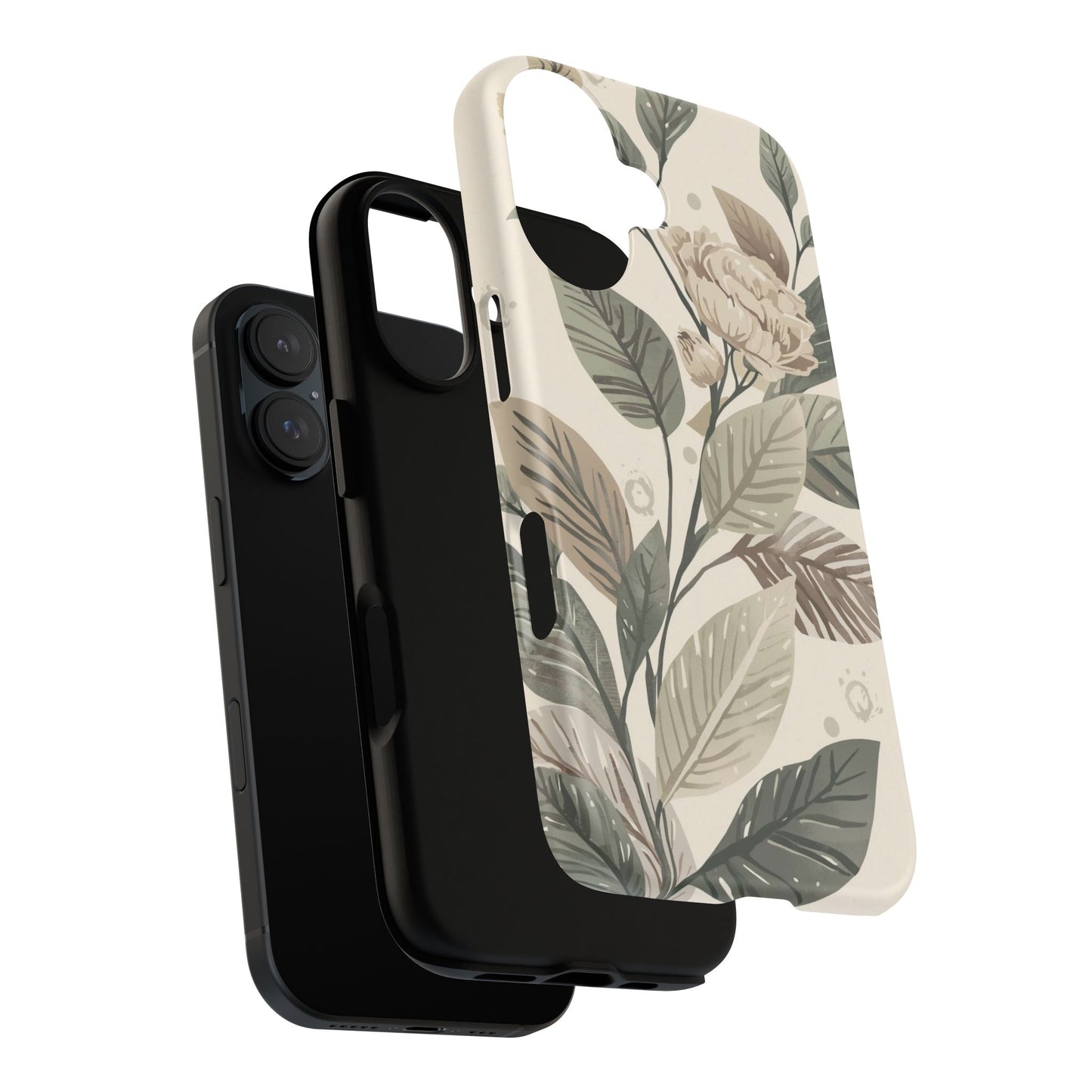 Muted Botanical Leaves Tough Protective iPhone Case