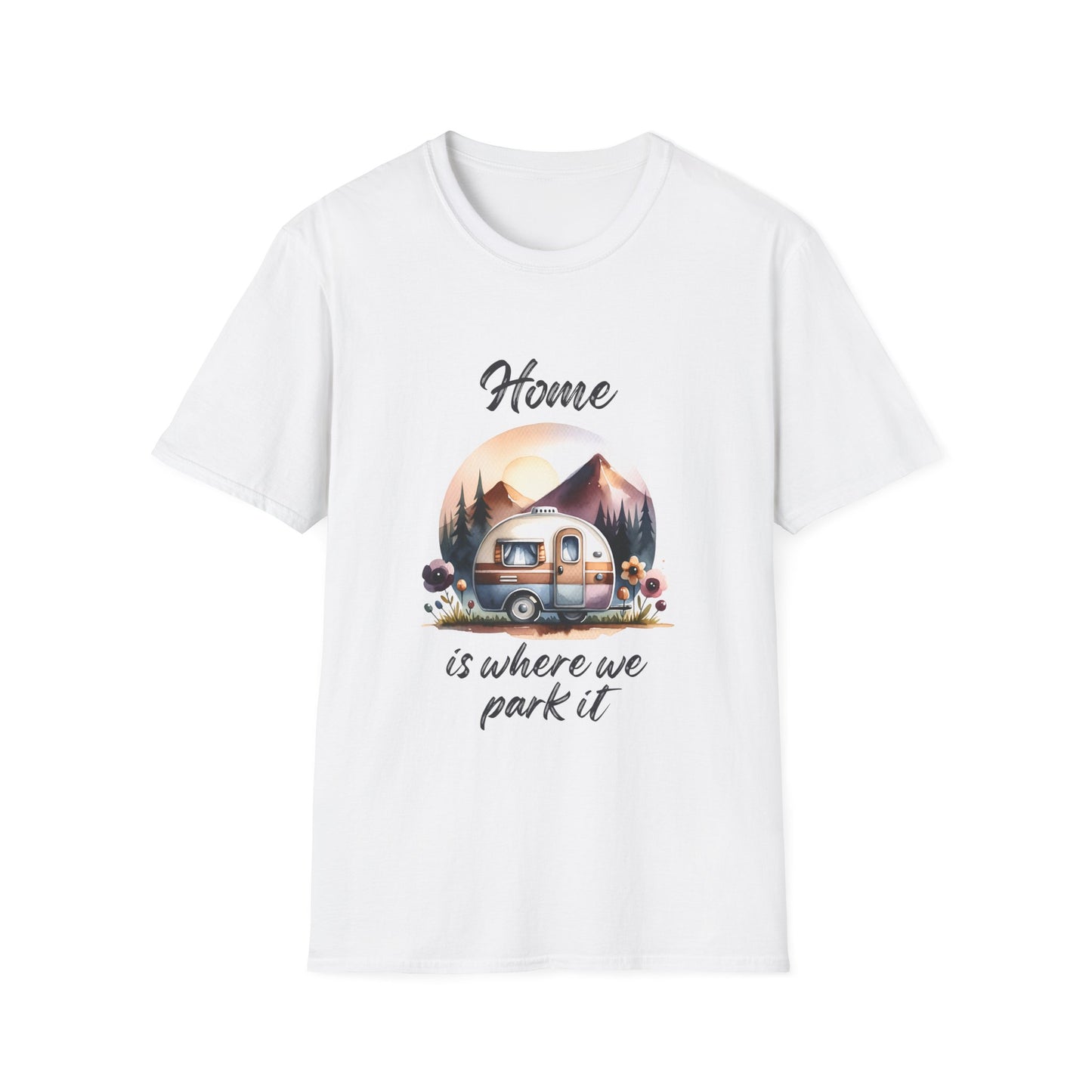 Home Is Where We Park It Tee Road Trip & Camper Retro T-Shirt