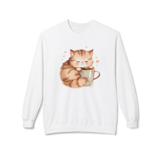 Sleepy Cat Cozy Sweatshirt Cute Cat Lover Pullover