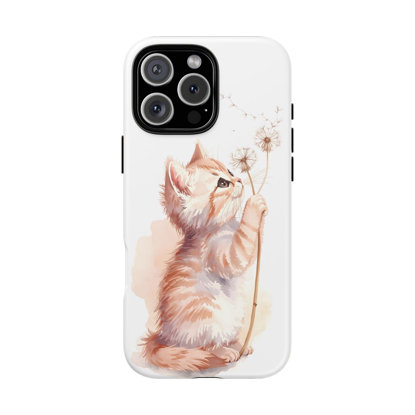 Poetic Kitten with Dandelion Tough Protective iPhone Case