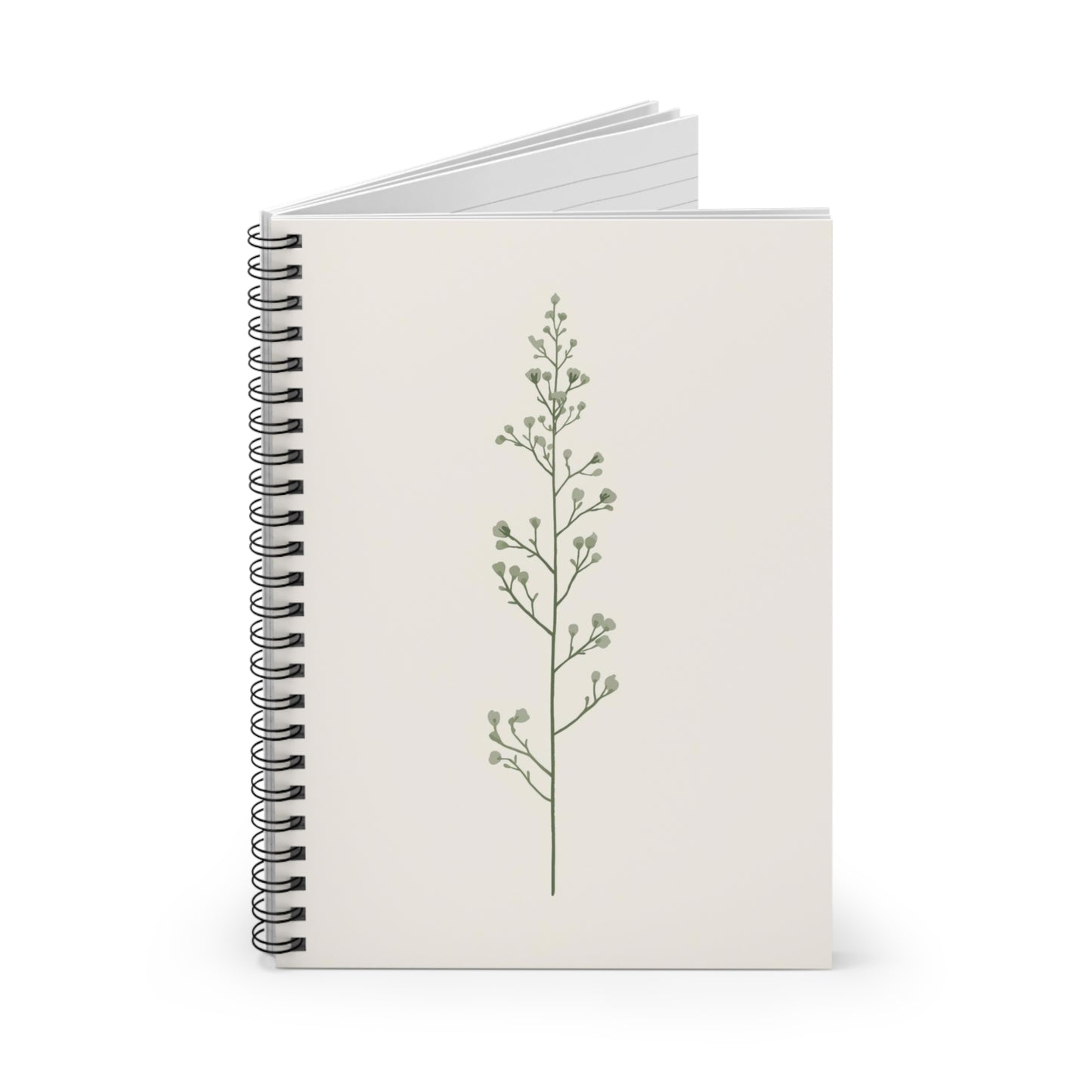 Quiet Botanicals Minimal Spiral Notebook Ruled Journal for Notes & Planning