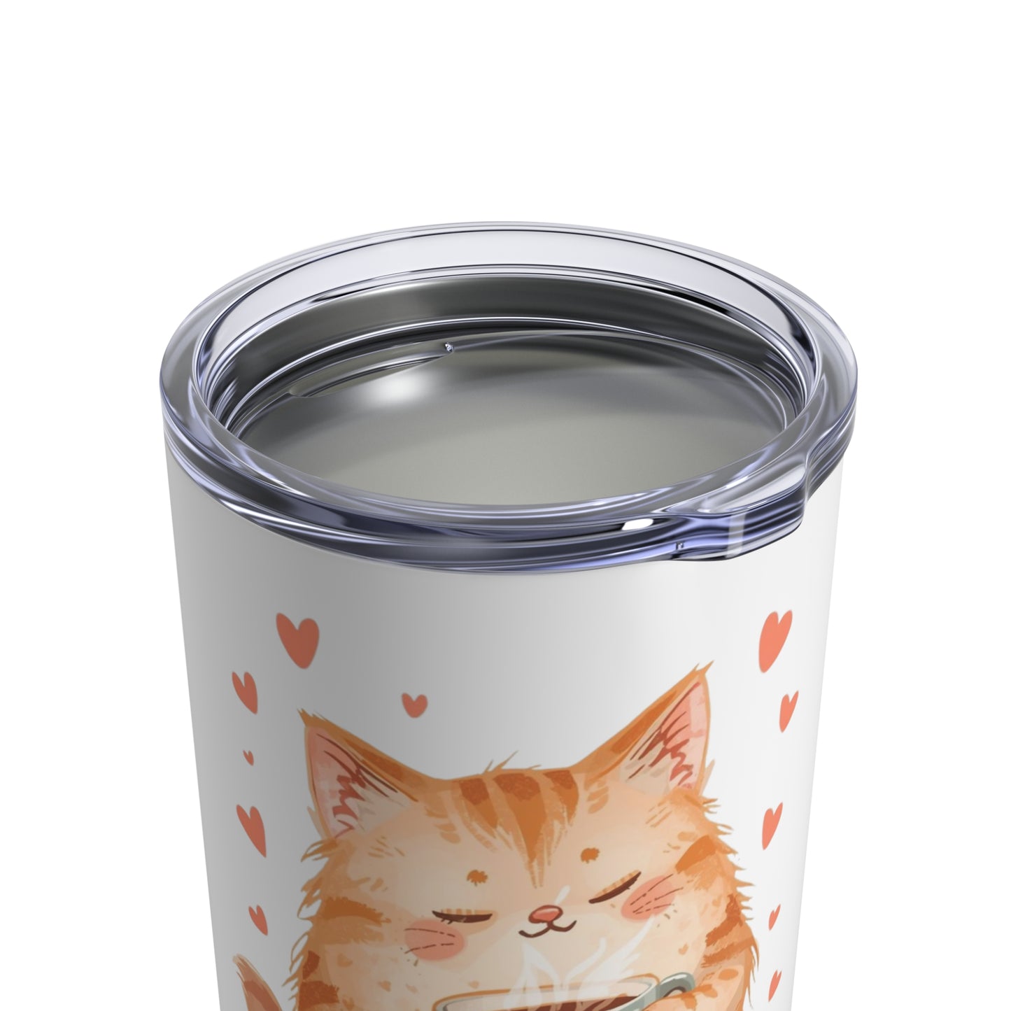 Romantic Cat Coffee Tumbler - Valentine’s Gift for Cat Lovers - 10oz Insulated Travel Mug
