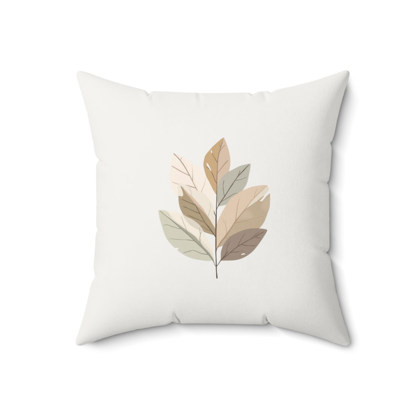 Minimalist Botanical Throw Pillow - Quiet Botanicals No. 8 — Neutral Watercolor Wildflowers Square Throw Pillow