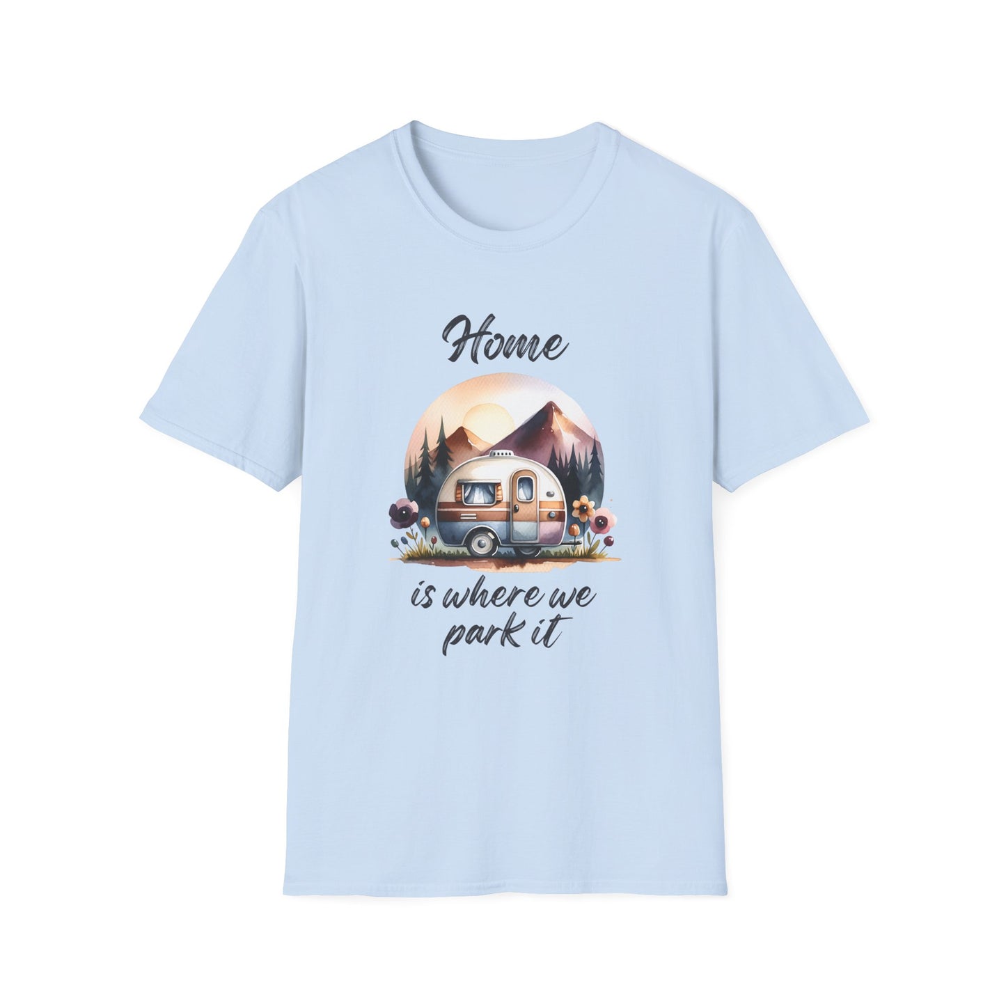 Home Is Where We Park It Tee Road Trip & Camper Retro T-Shirt