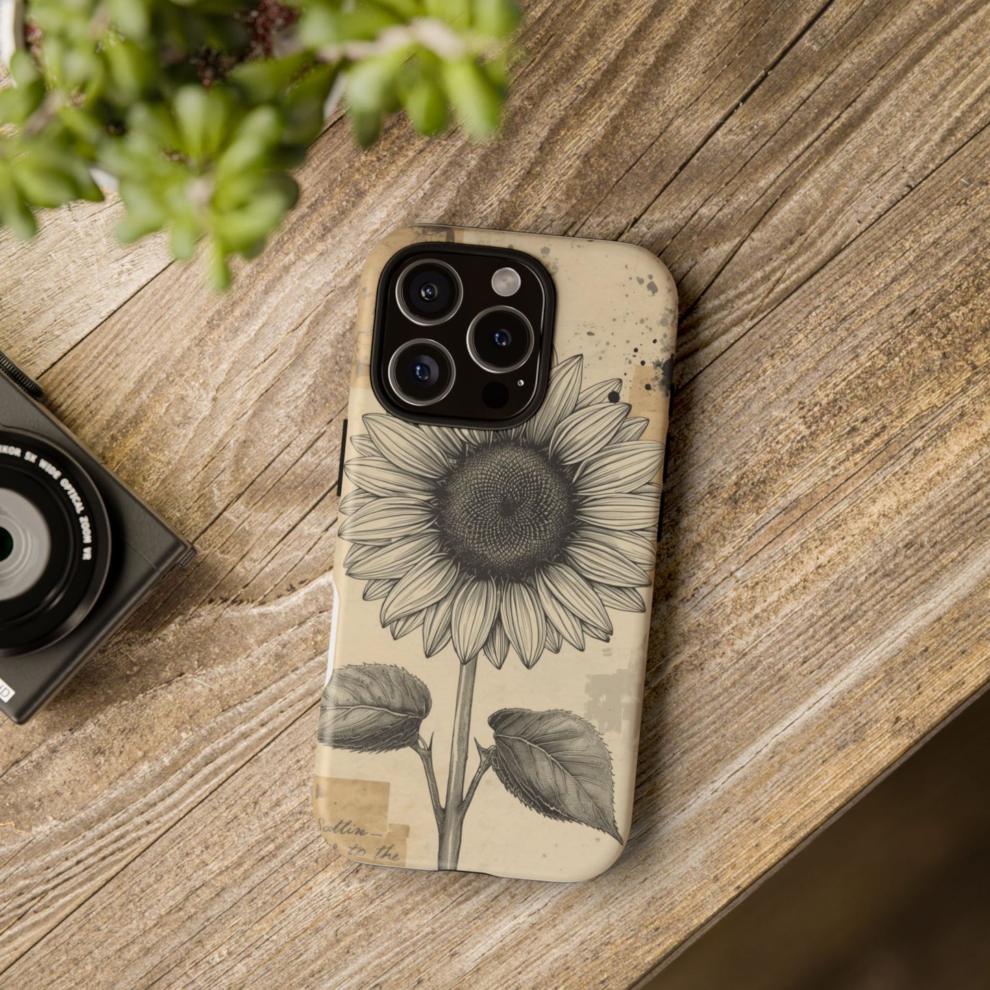 Vintage Sunflower Illustration Tough Protective iPhone Case