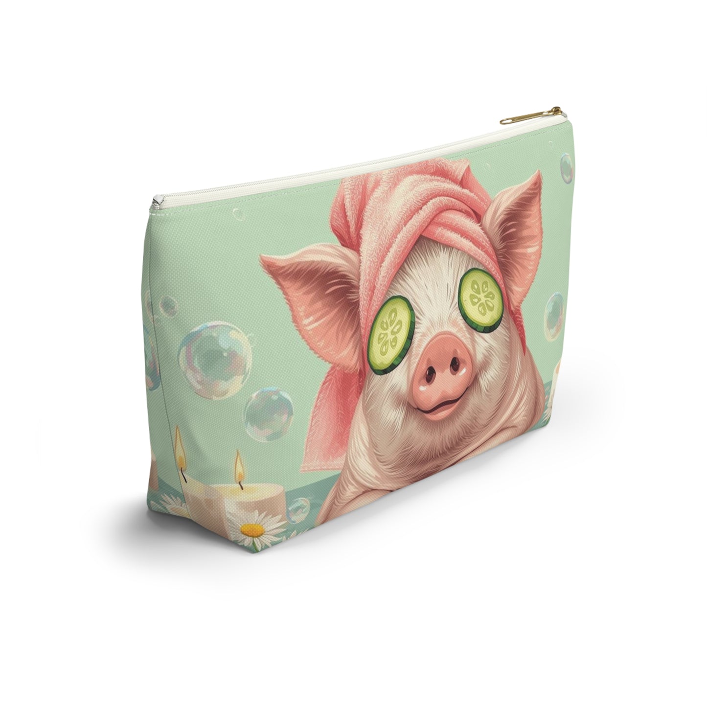 Pig Spa Day Cosmetic Pouch | Cute Makeup Bag