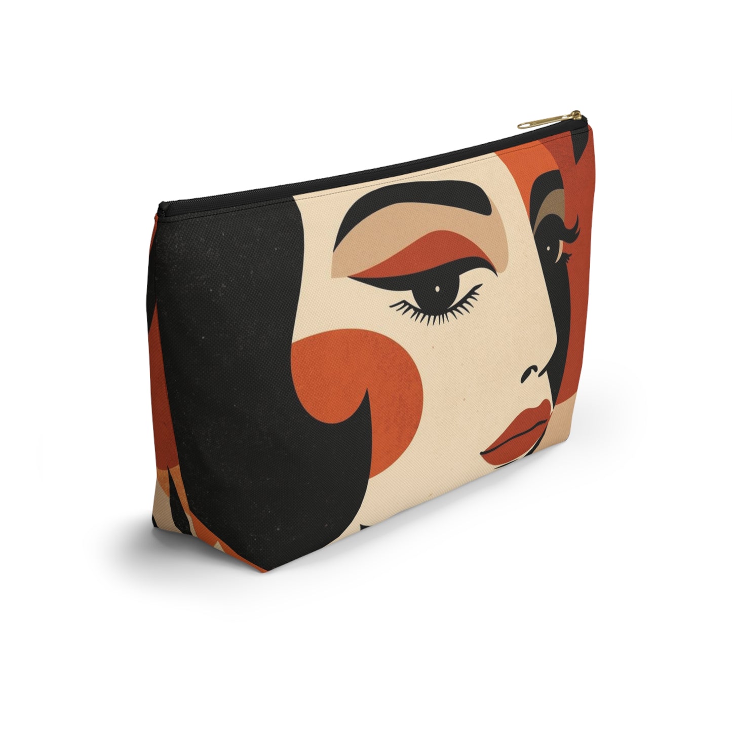 Crimson Muse Modern Abstract Makeup Bag | Cosmetic Pouch