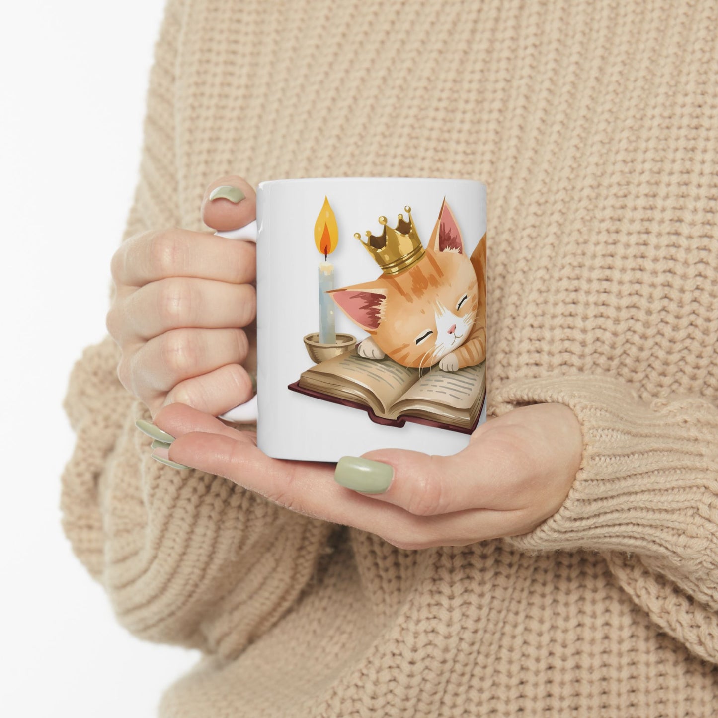 Once Upon a Nap Cozy Storybook Ginger Cat Mug Cat Lover Gift - Cute Cozy Pet Lover Coffee Cup (11oz/15oz)