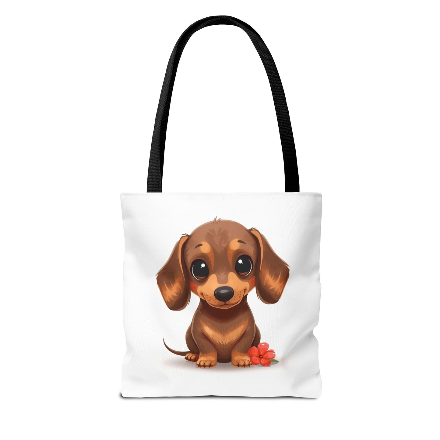 Charming Dachshund Cute Sausage Dog Illustration Cotton Canvas Tote Bag